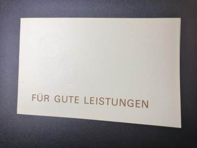 云宸嘉赏-勋臻文献佳藏优品精选场次（低佣 转发佣金红包） - 民主德国人民军 表彰证书   全新空白 公发带编号（NVA 05 775 Ag 117/I/74 – 2 4804-4） 