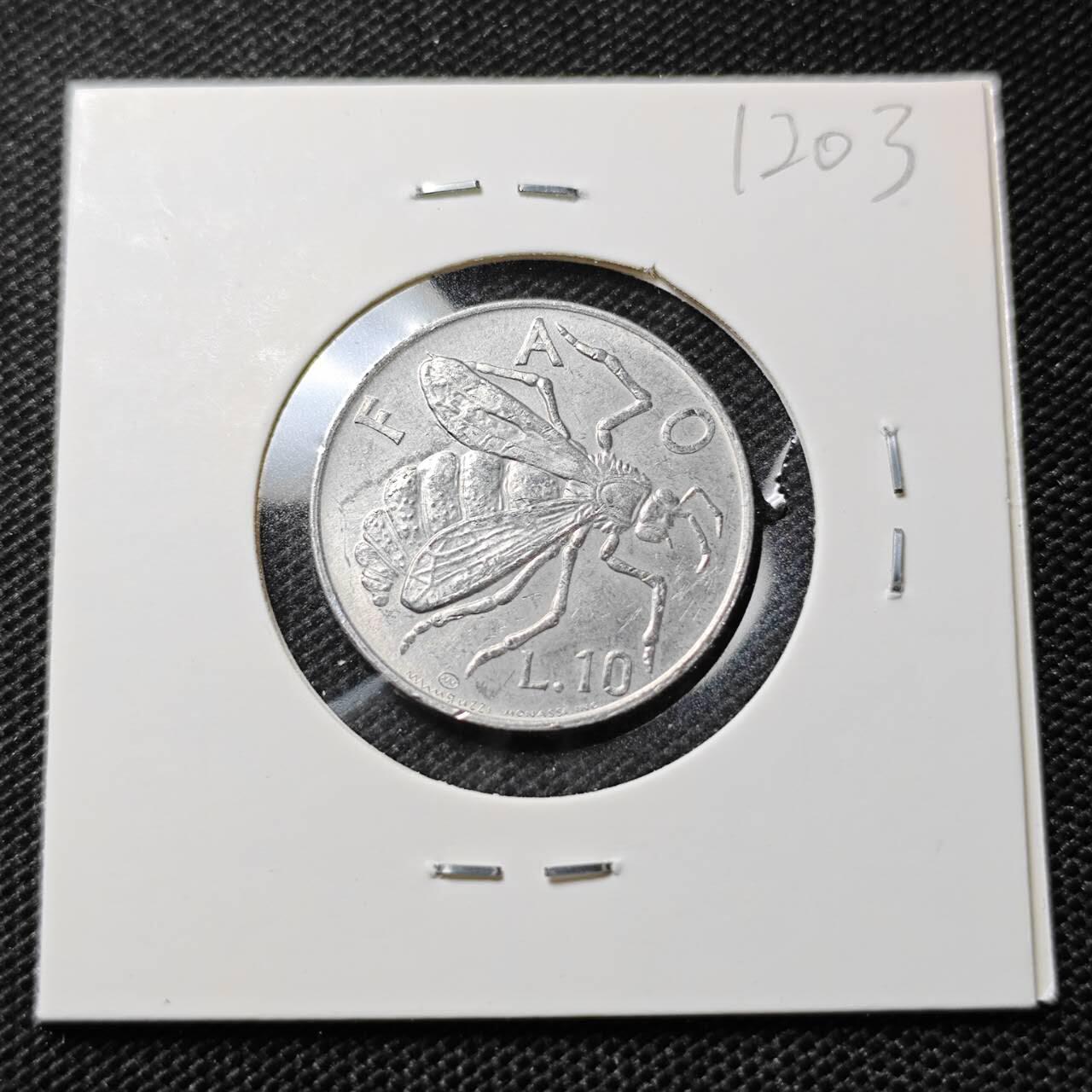 KK钱币收藏小铺  第412期 2月预留时间 周末发货 1974圣马力诺10里拉 