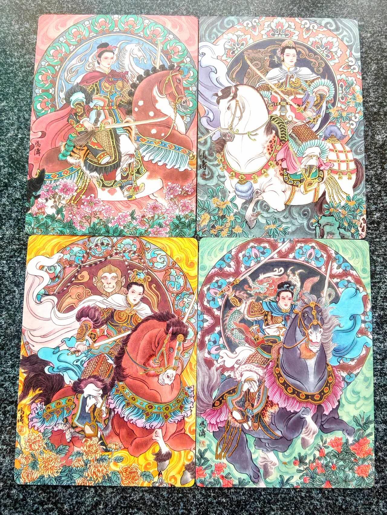 龙虎卡牌-八一场（满200元包邮，无佣金，每周六结拍，欢迎送拍） 冷烫普卡1张 星宿文创 冯涛生肖三娘 - 马 羊 猴 龙 (盲包开出)