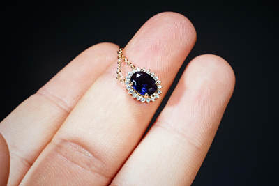 上海都达杂项专场102【全场包邮】  蓝宝石蛋面项链94-165