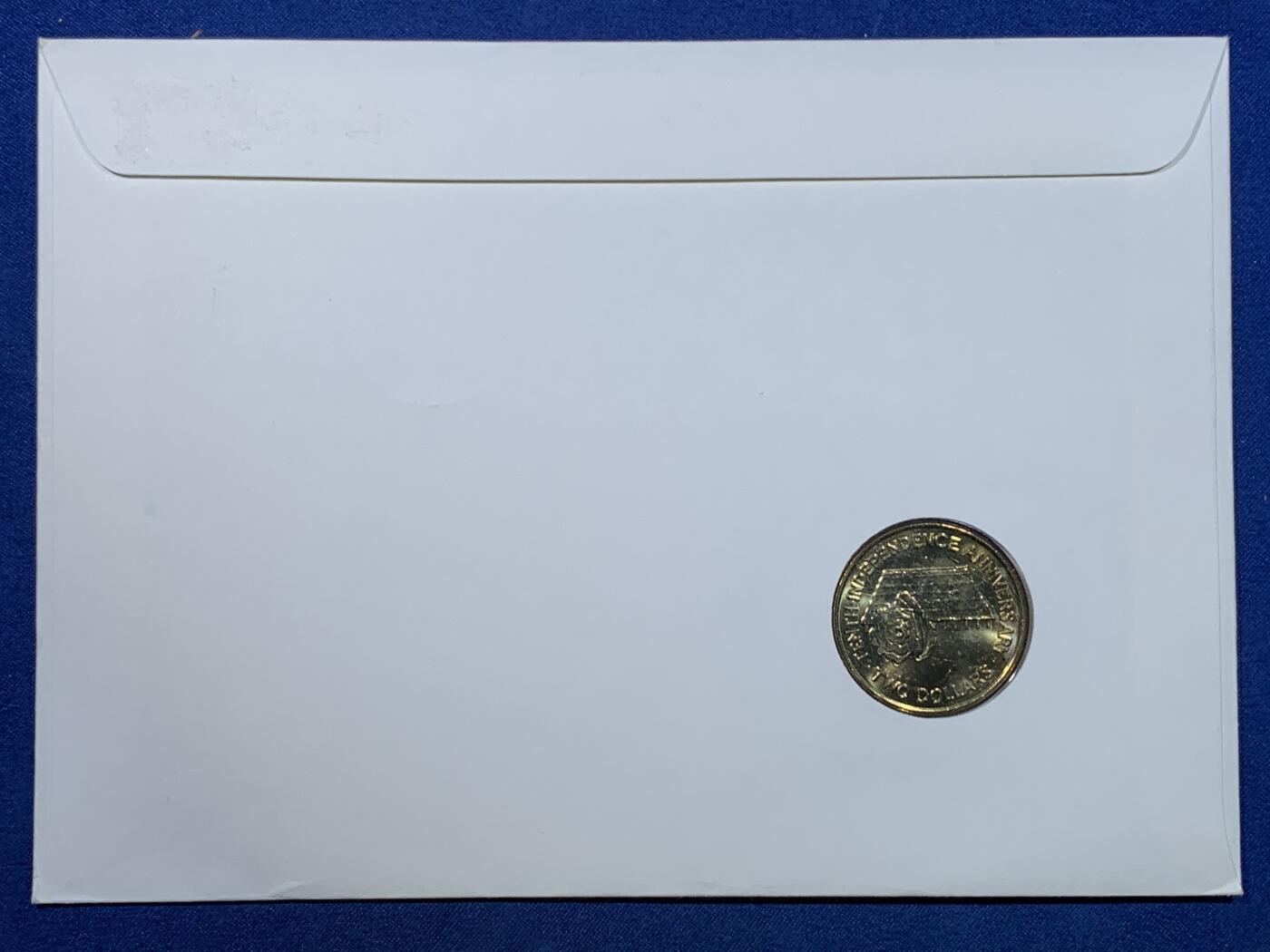 《竞宝斋》第475场 周日，周一 2场连拍 （全场包邮）欢迎送拍 邮币封 基里巴斯 1989年2元纪念币