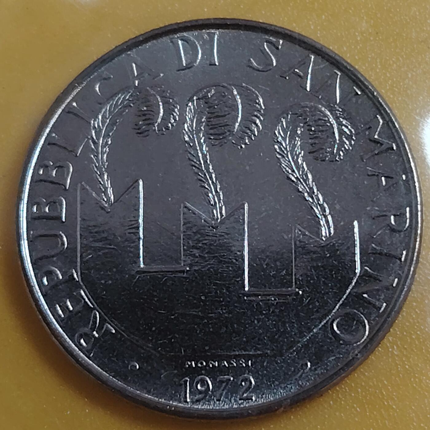 布加迪🐬～世界钱币(上海)🌾第 284 期 /  各国套币和散币 圣马力诺🇸🇲 1972年 50里拉