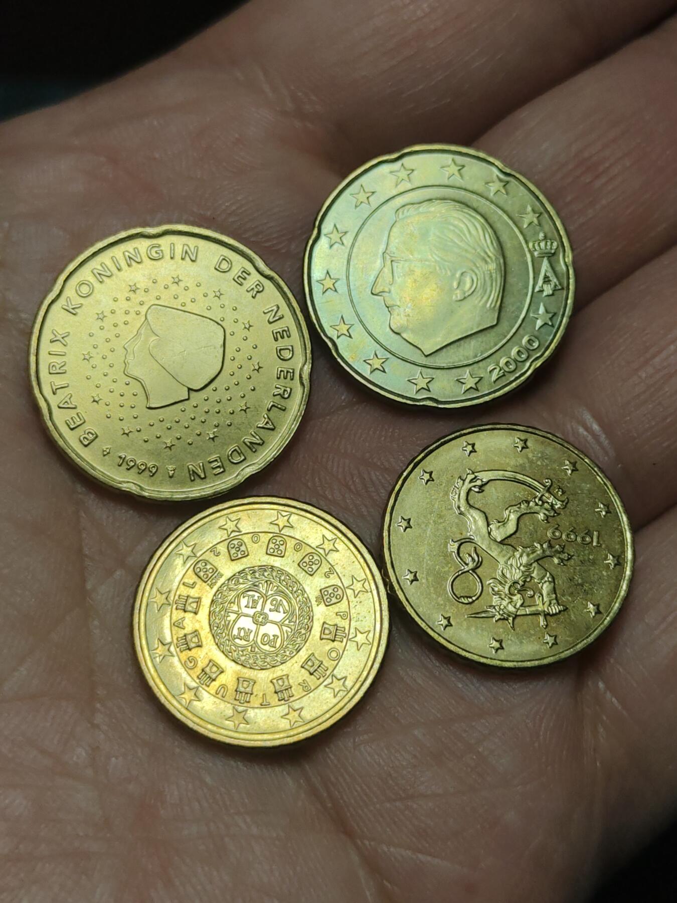 2026年第三十八场(总第二百零七场）外国好品散币场(免佣金) 原光好品–欧洲各国欧分4枚(荷兰、比利时、葡萄牙、芬兰，共计60欧分)