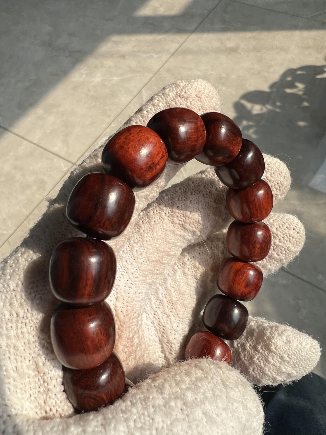 零元拍：印度小叶紫檀 老型珠 手串，13/14 妥妥的高油高密，檀香宜人