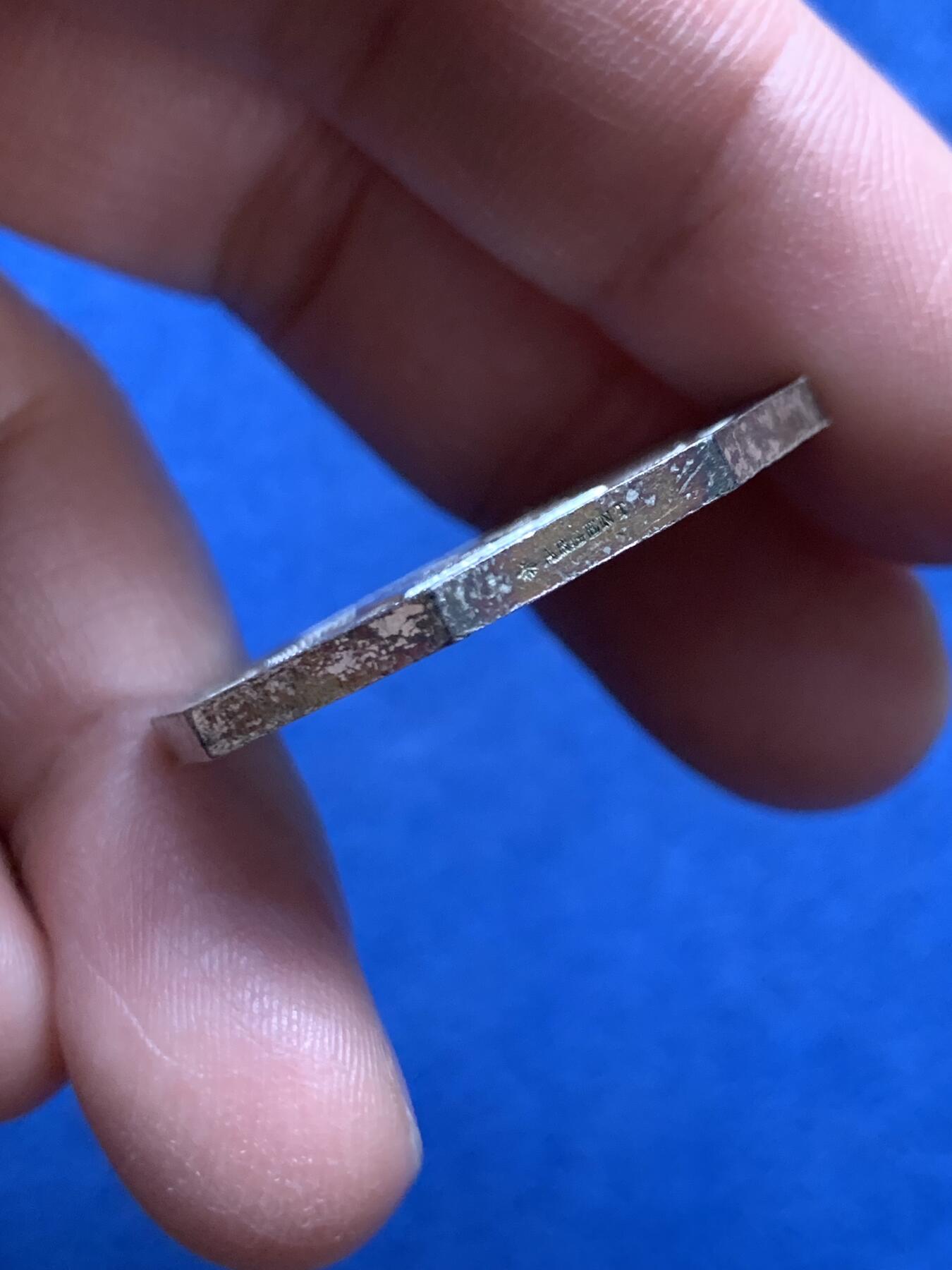 《竞宝斋》第475场 周日，周一 2场连拍 （全场包邮）欢迎送拍 法国亚眠公证人八角银质代币，15.23g，31.6mm，蜜蜂边铭