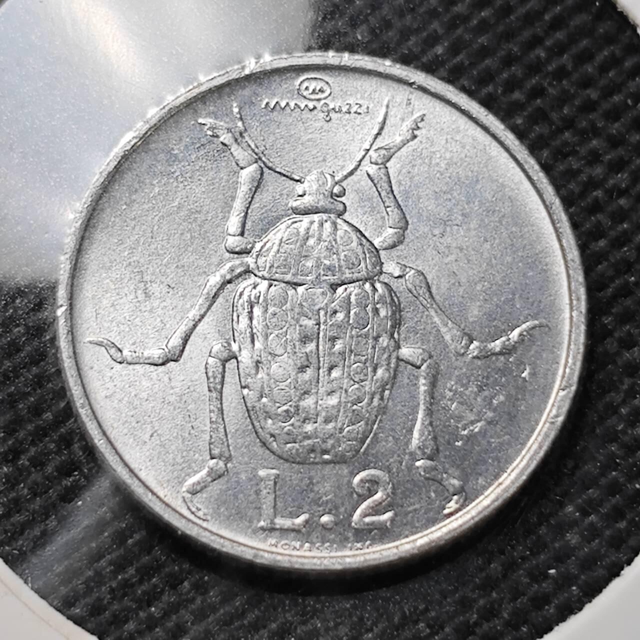 KK钱币收藏小铺  第412期 2月预留时间 周末发货 1974圣马力诺2里拉 