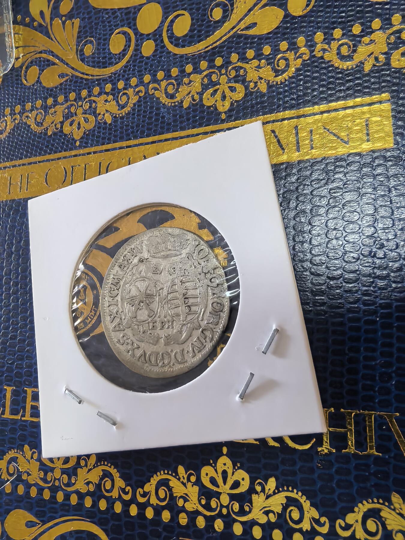 长老汇马年精选第十四场拍卖 1694德国撒克逊-阿尔伯塔1/12泰勒银币，KM638，300多年前的老物件依旧清晰