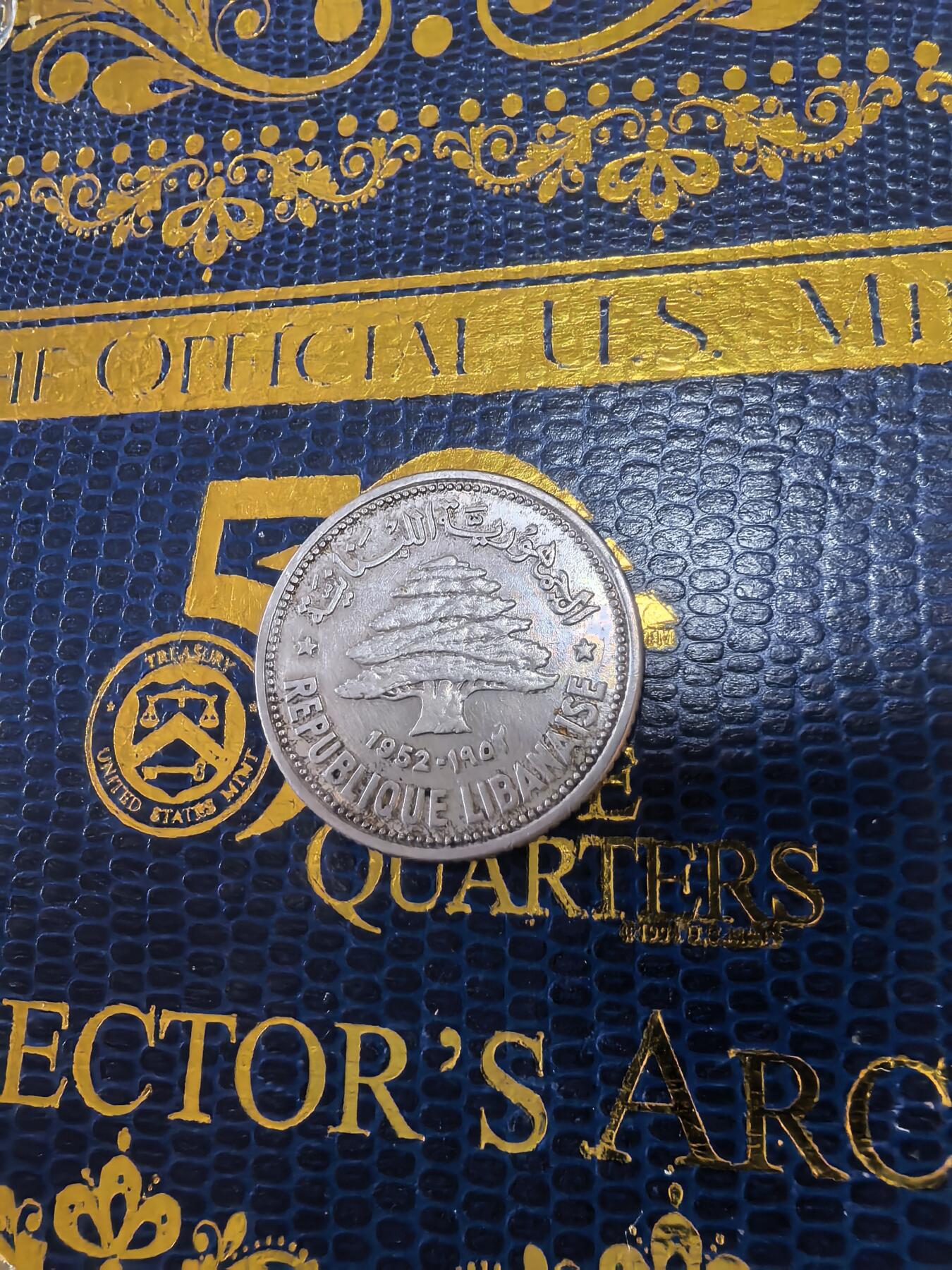 长老汇马年精选第十四场拍卖 1952黎巴嫩50皮阿斯特银币，4.9克600银