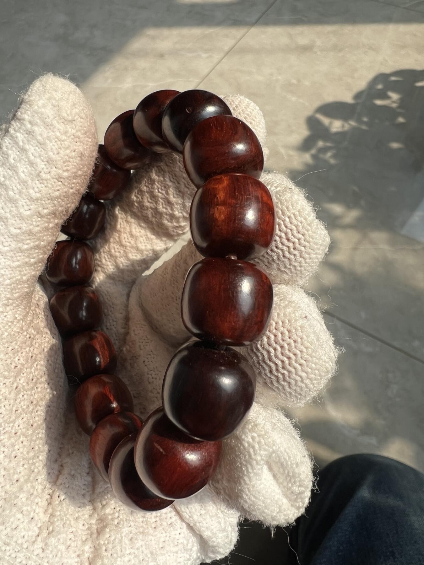 零元拍：印度小叶紫檀 老型珠 手串，13/14 妥妥的高油高密，檀香宜人