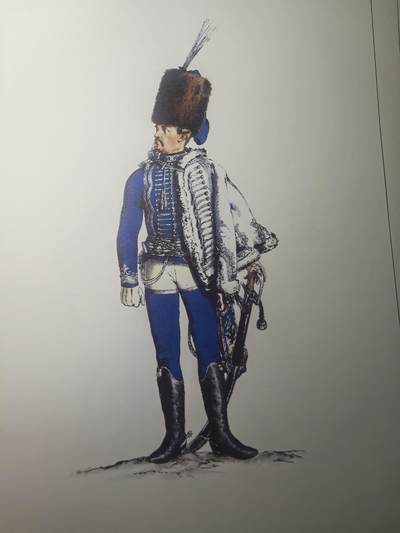 盛世勋华——号角文化勋章邮票专场拍卖第311期 - 大尺寸手绘图卡 普鲁士王国第4骠骑兵团军官 大A4尺寸 翻印自1851年出版《腓特烈大帝的军队》一书