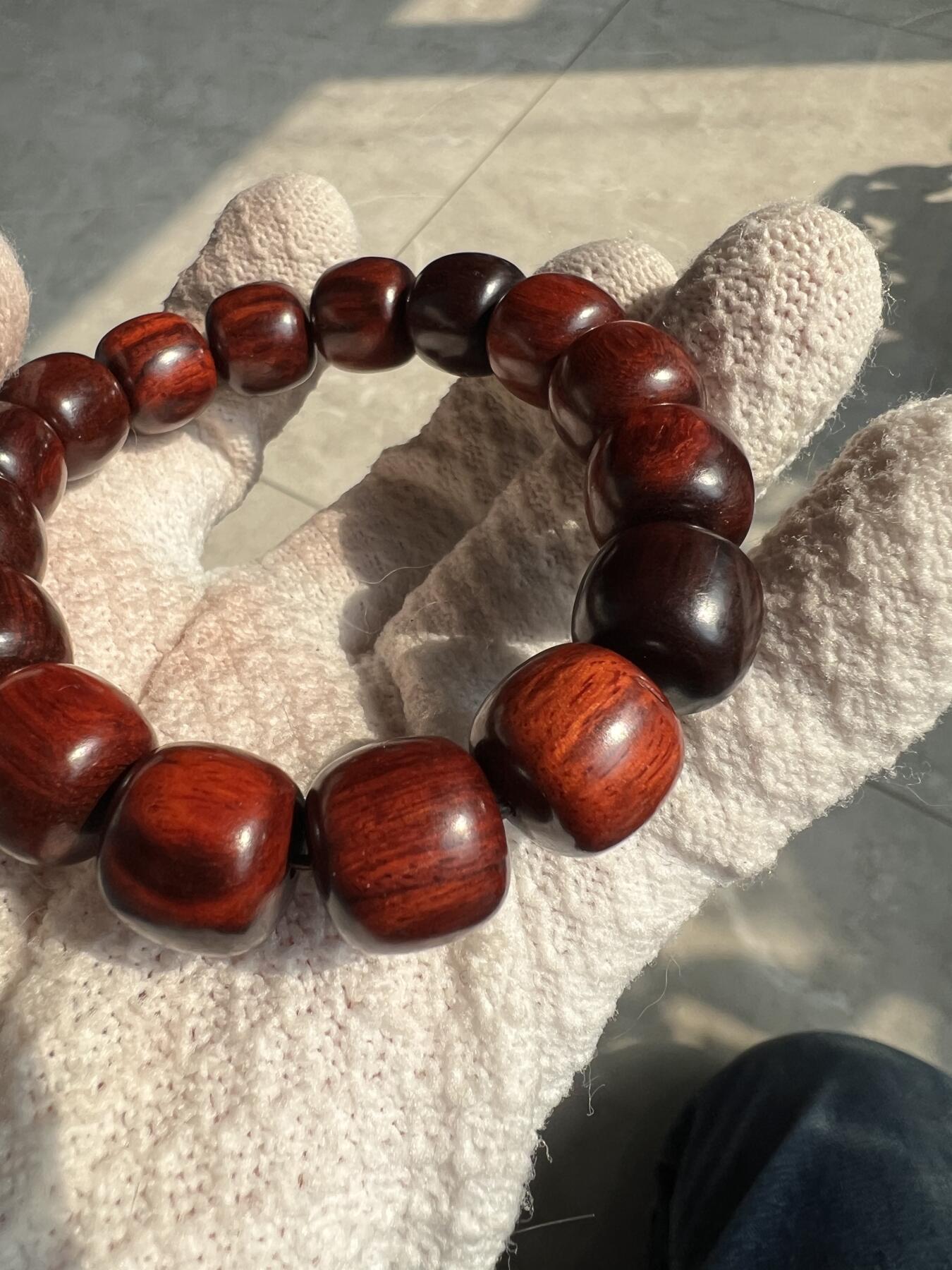 零元拍：印度小叶紫檀 老型珠 手串，13/14 妥妥的高油高密，檀香宜人