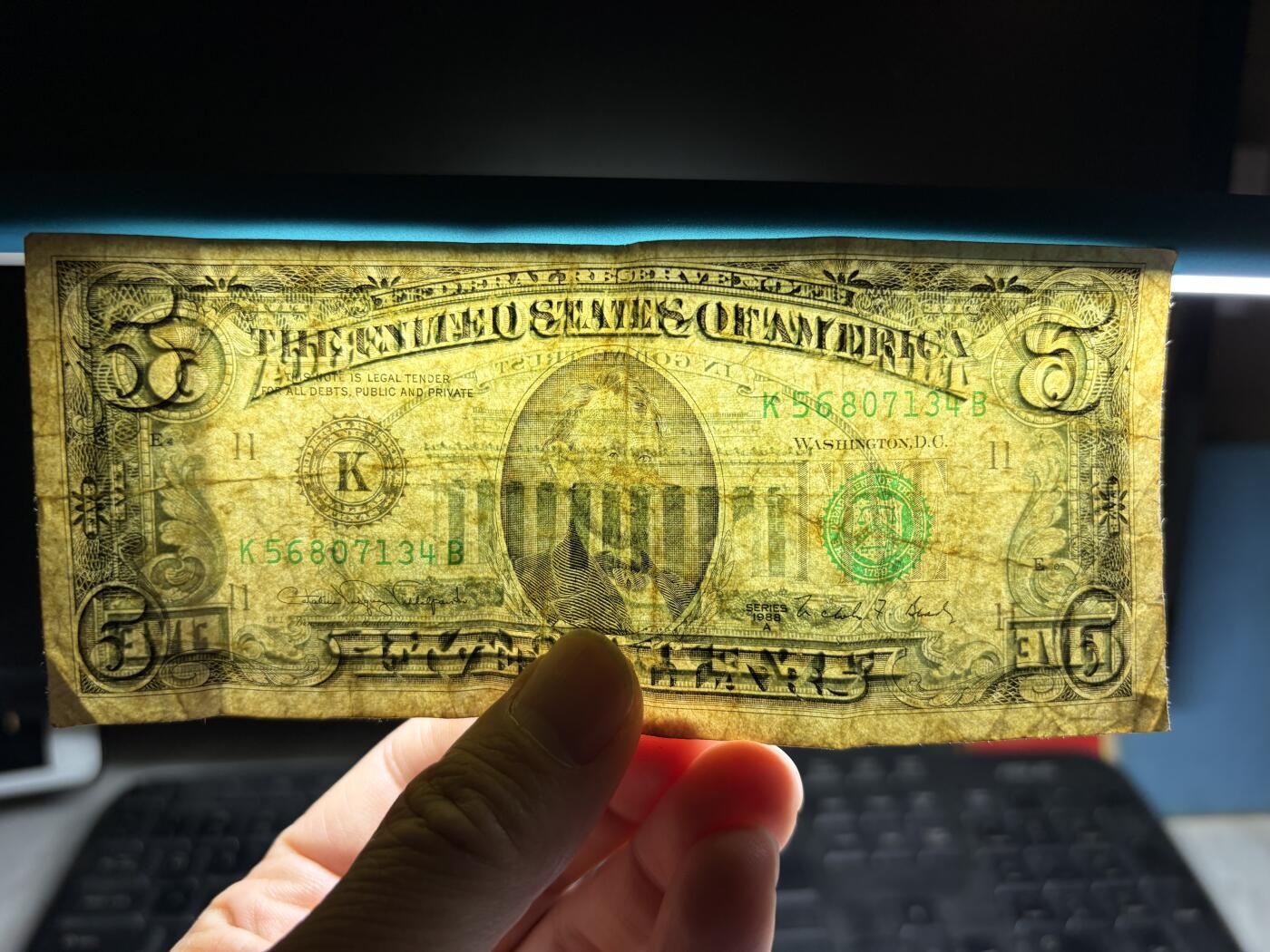 2026年集古藏今外币拍卖第三期-第10场—（总第320拍-纸币专场），本期拍完结算一次，发货时间2-3天，休息几天后继续新的一期拍卖。 1988年美国5美元