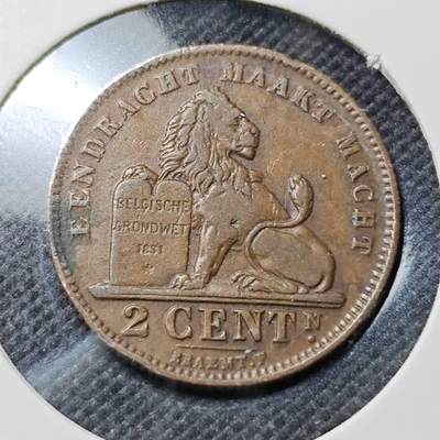 KK钱币收藏小铺  第411期 2月预留时间 周末发货 -  1912比利时2分铜币