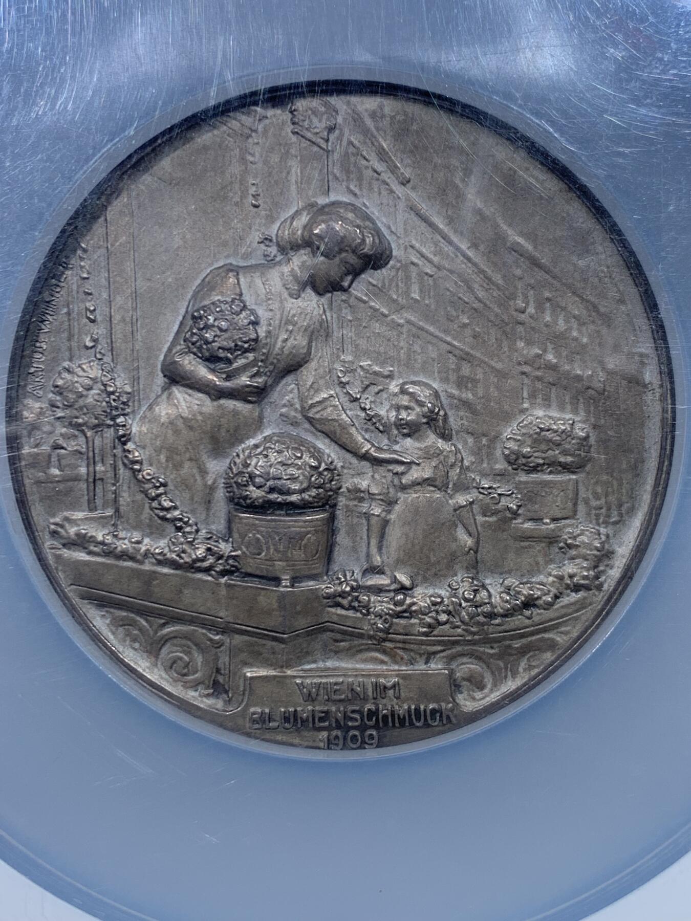 《竞宝斋》第475场 周日，周一 2场连拍 （全场包邮）欢迎送拍 NGC MS64 奥地利维也纳市长卡尔·吕格尔博士纪念银章 加大加厚盒