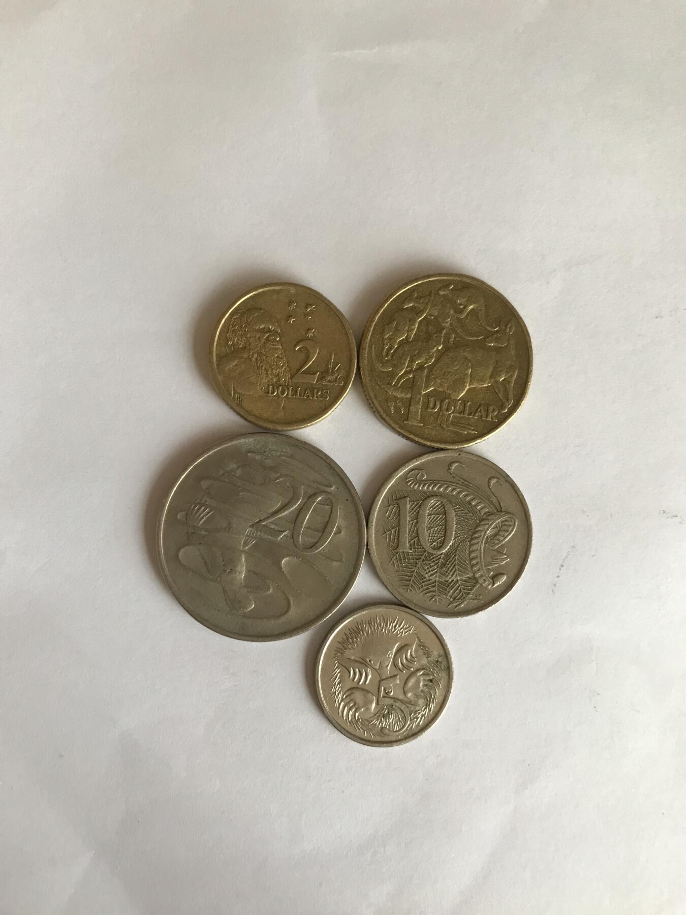 澳大利亚流通币5枚