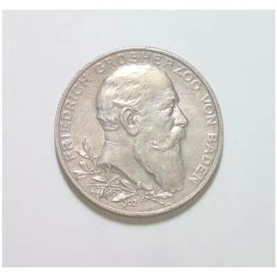 【银】德国巴登1902年 腓特烈一世登基50周年2马克银币 爽品 - 【银】德国巴登1902年 腓特烈一世登基50周年2马克银币 爽品