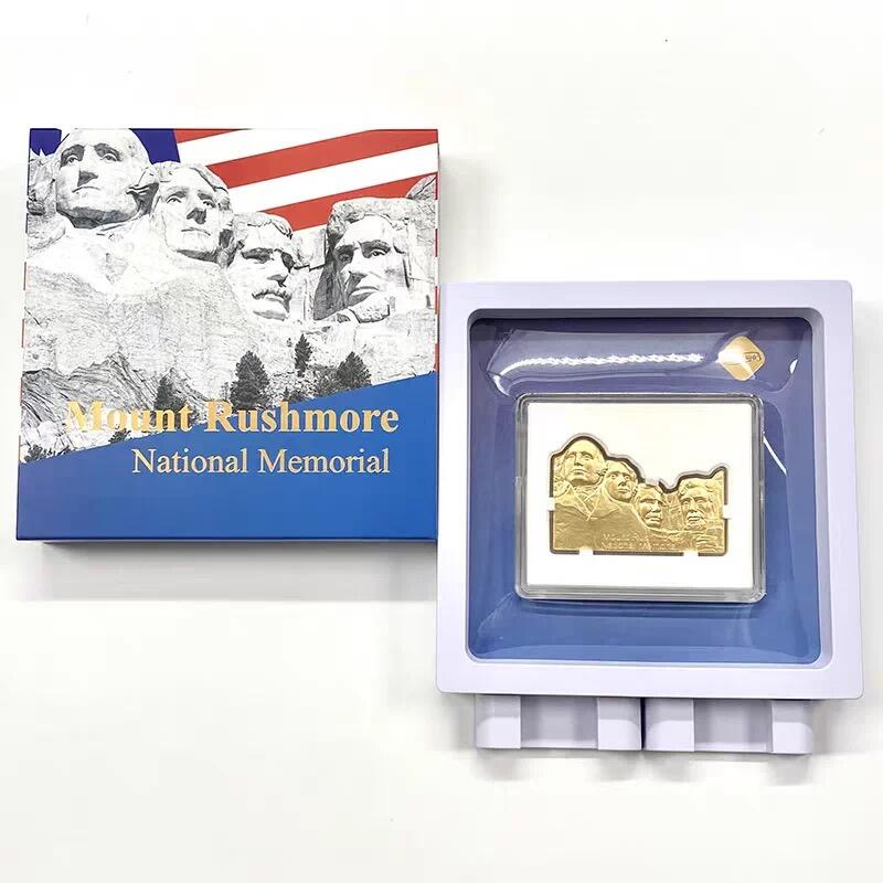 精品币专拍场 萨摩亚2026年美国建国250周年系列总统山20分高浮雕纪念铜币礼盒