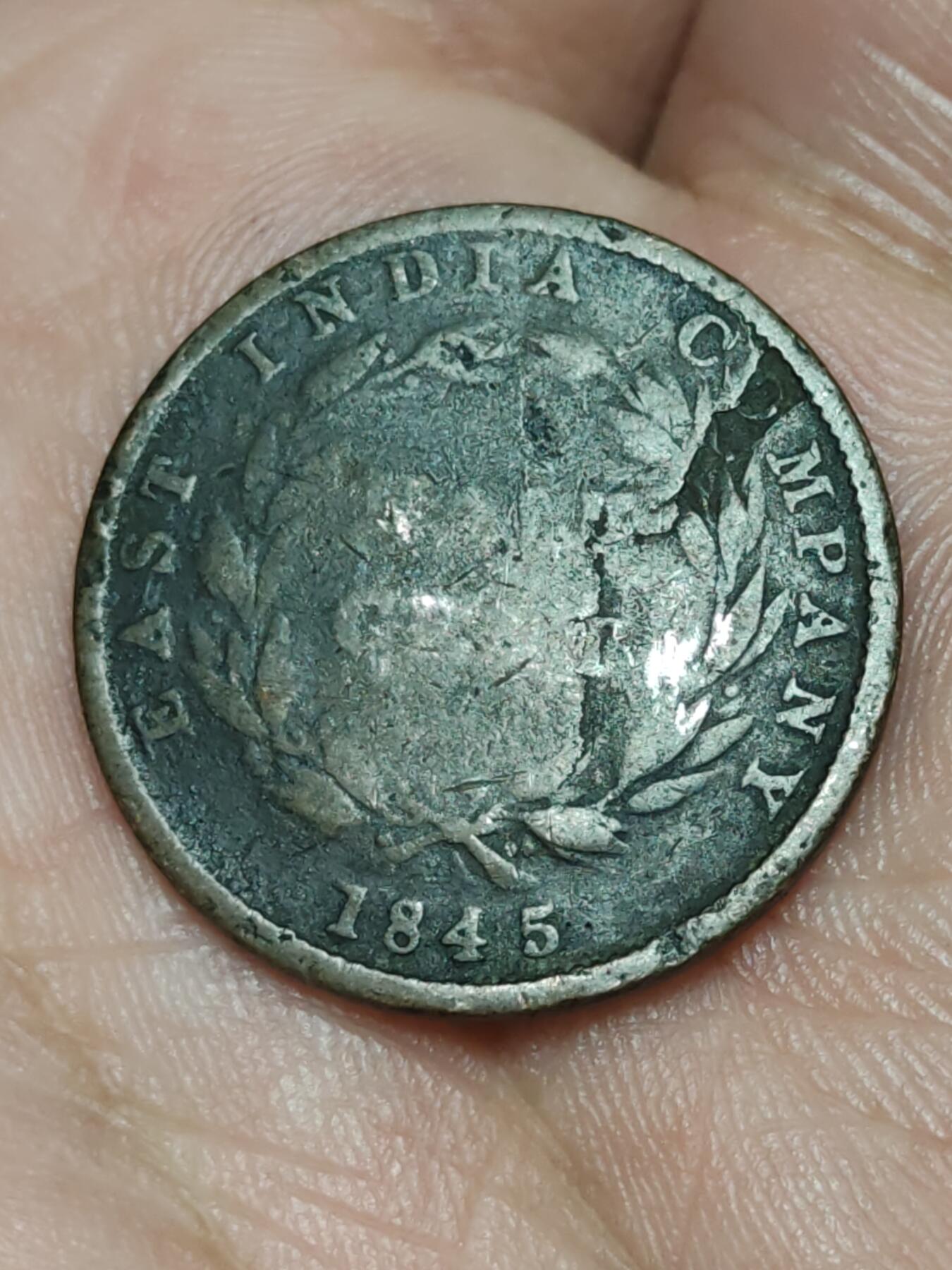 2026年第三十九场(总第二百零八场）外国好品散币场(免佣金) 少见品种–英属海峡殖民地1845单年份1/2分(维多利亚女王时期第一版，东印度公司造)