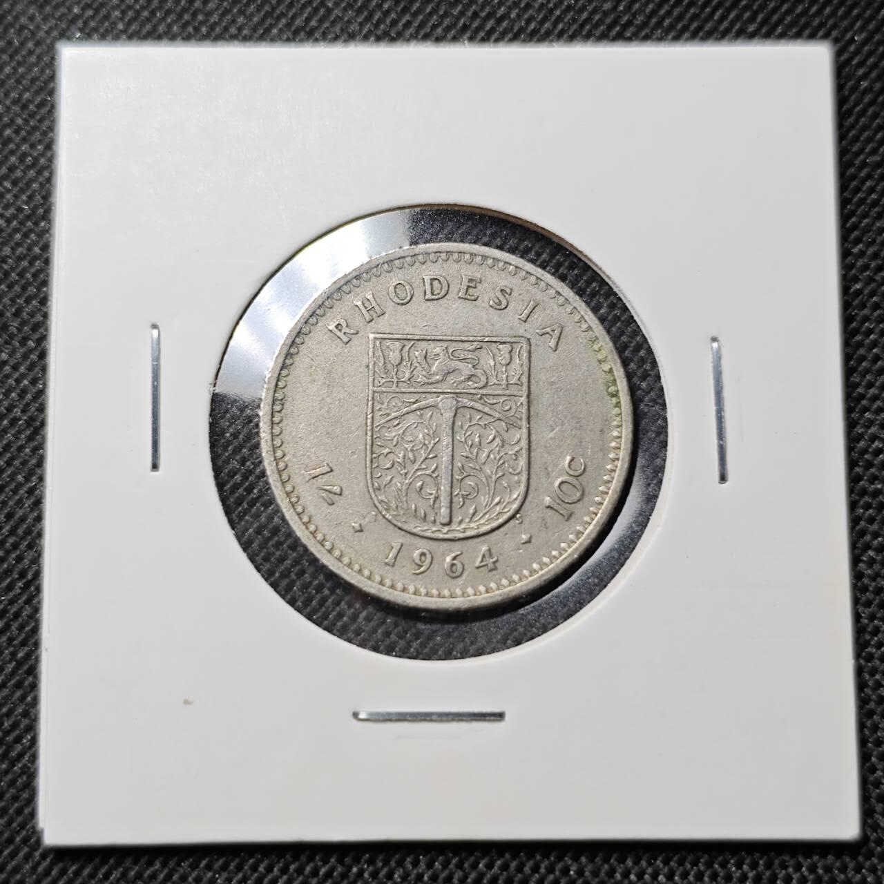 KK钱币收藏小铺  第412期 2月预留时间 周末发货   1964英属罗德西亚10分
