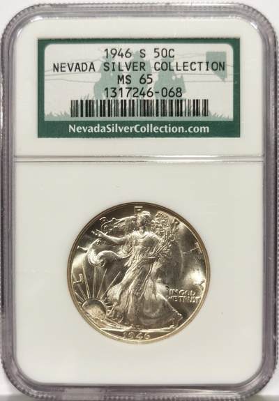 博洋堂世界钱币拍卖第167期（全场包邮） - NGC MS65 美国1946 S 行走女神半圆 麦稀奇所见最高分 老盒严评 源自于内华达收藏 收藏好物-3