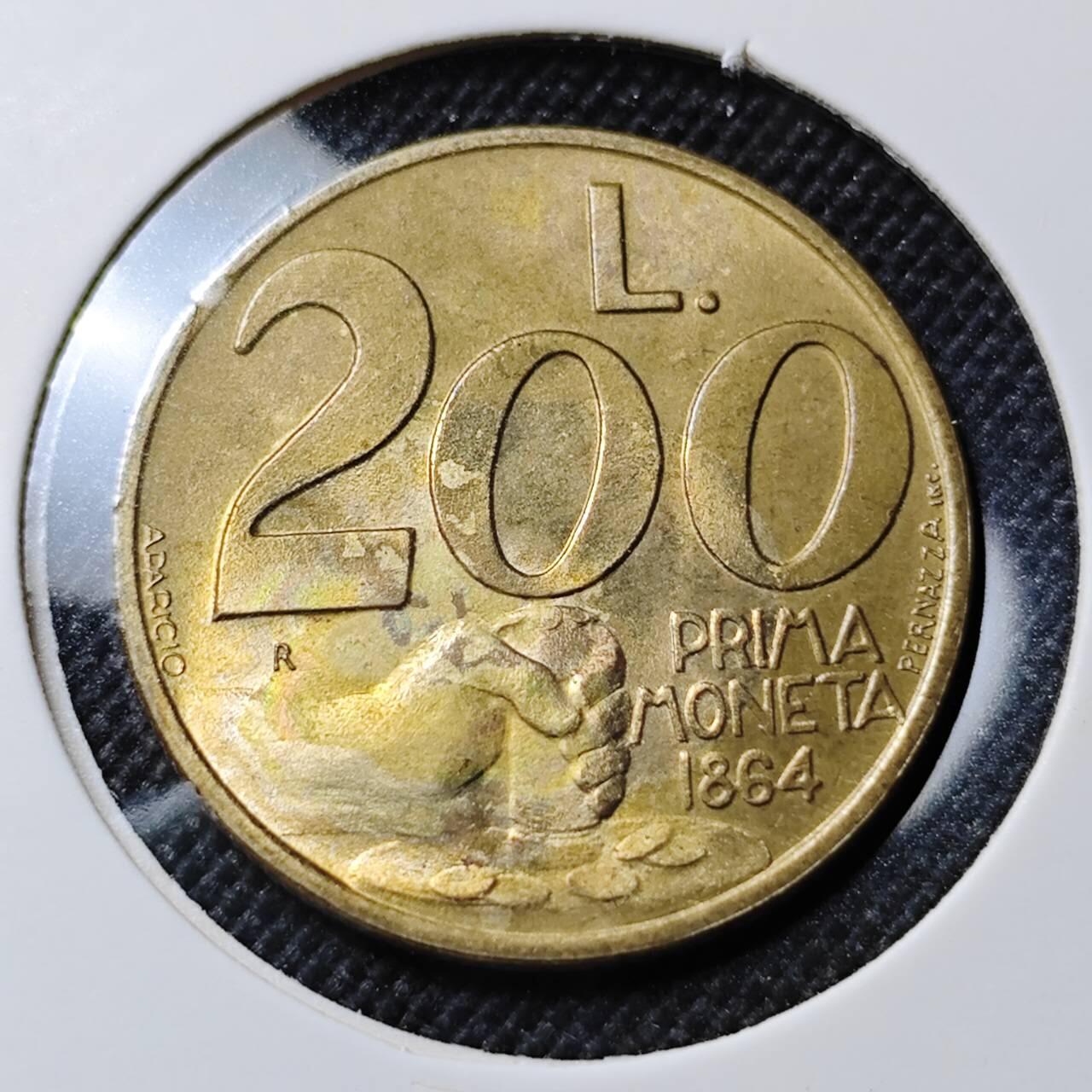 KK钱币收藏小铺  第412期 2月预留时间 周末发货 1991圣马力诺200里拉 