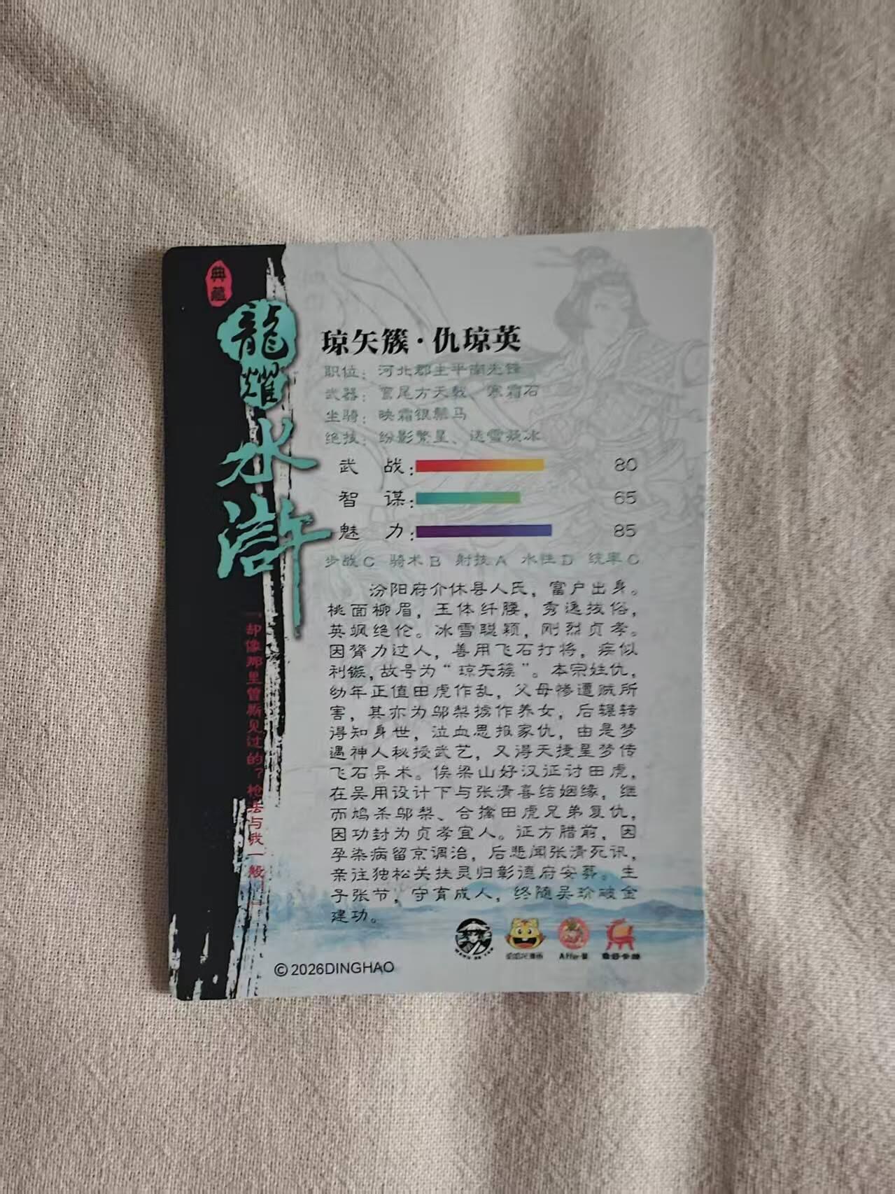 龙虎卡牌-八一场（满200元包邮，无佣金，每周六结拍，欢迎送拍） 冷烫半粗 龙耀水浒 - 琼英异色 (大套拆出)