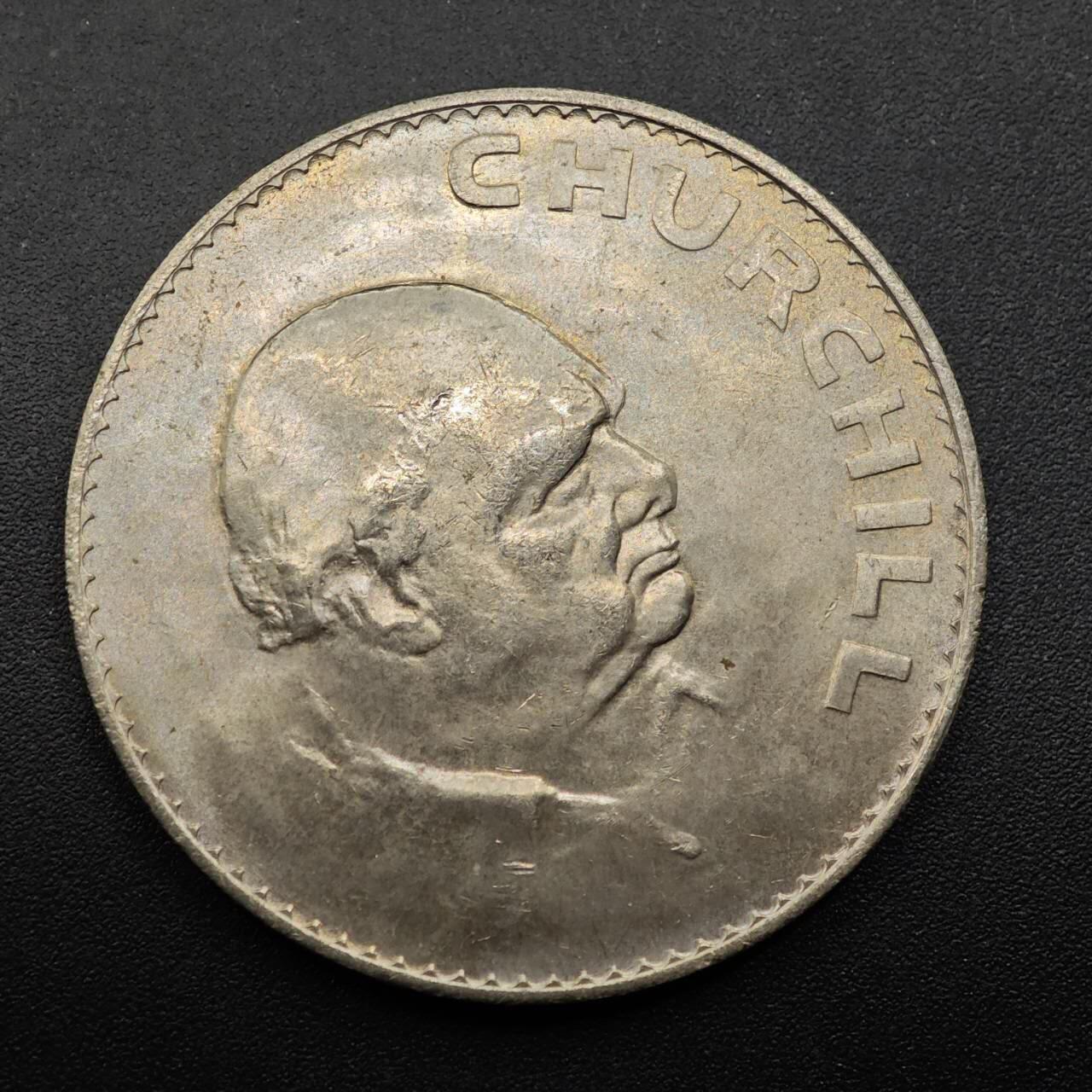 【淘币小摊】实时拍第八百八十六拍   散币场    每周一统一发货 英国1965年丘吉尔克朗纪念币