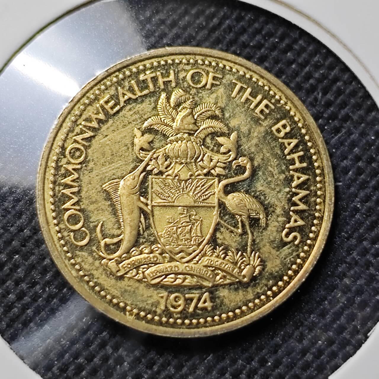 KK钱币收藏小铺  第412期 2月预留时间 周末发货 1974巴哈马1分精制币
