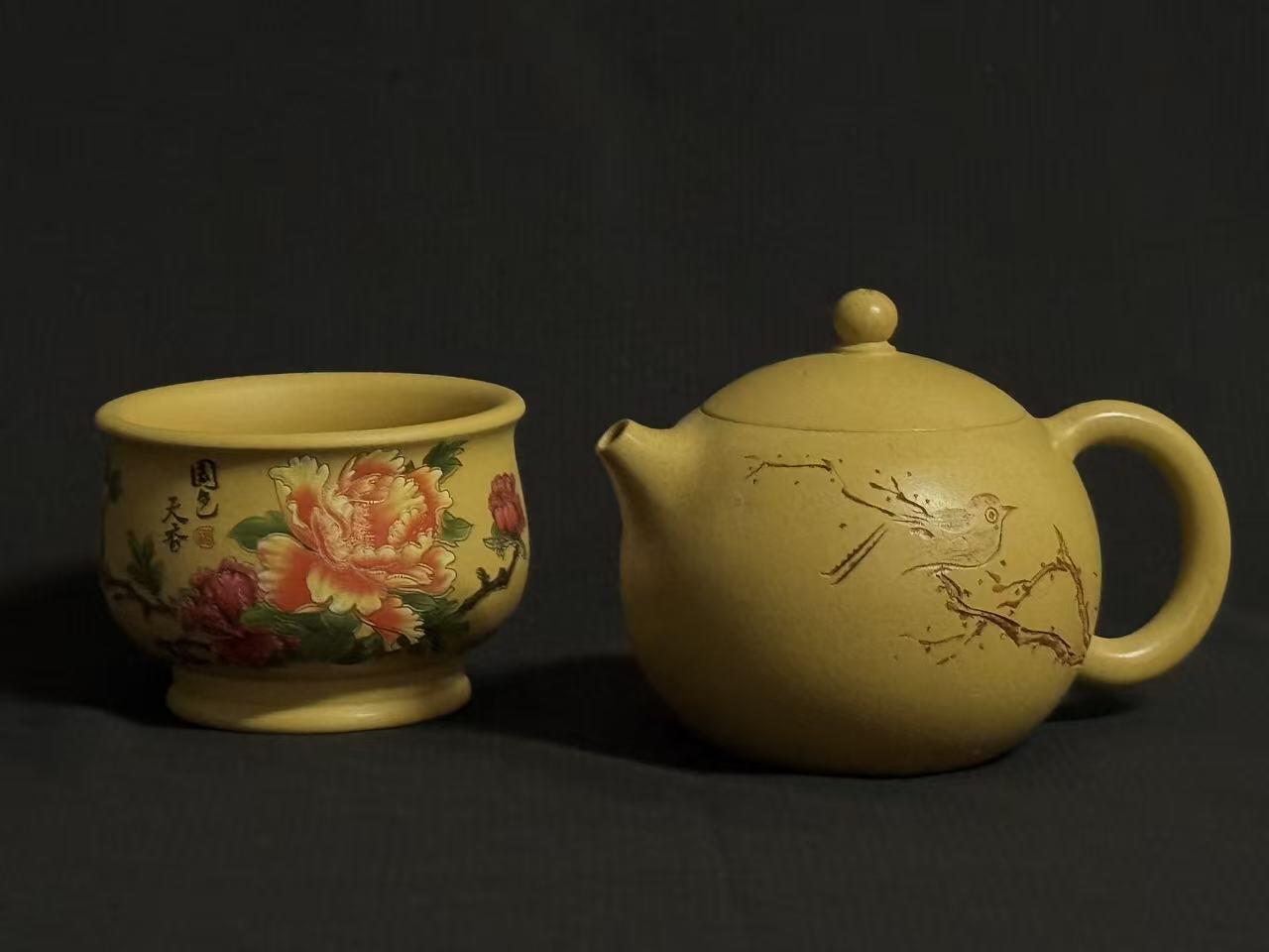 零元拍：原矿紫砂本绿西施+主人杯（200CC左右）