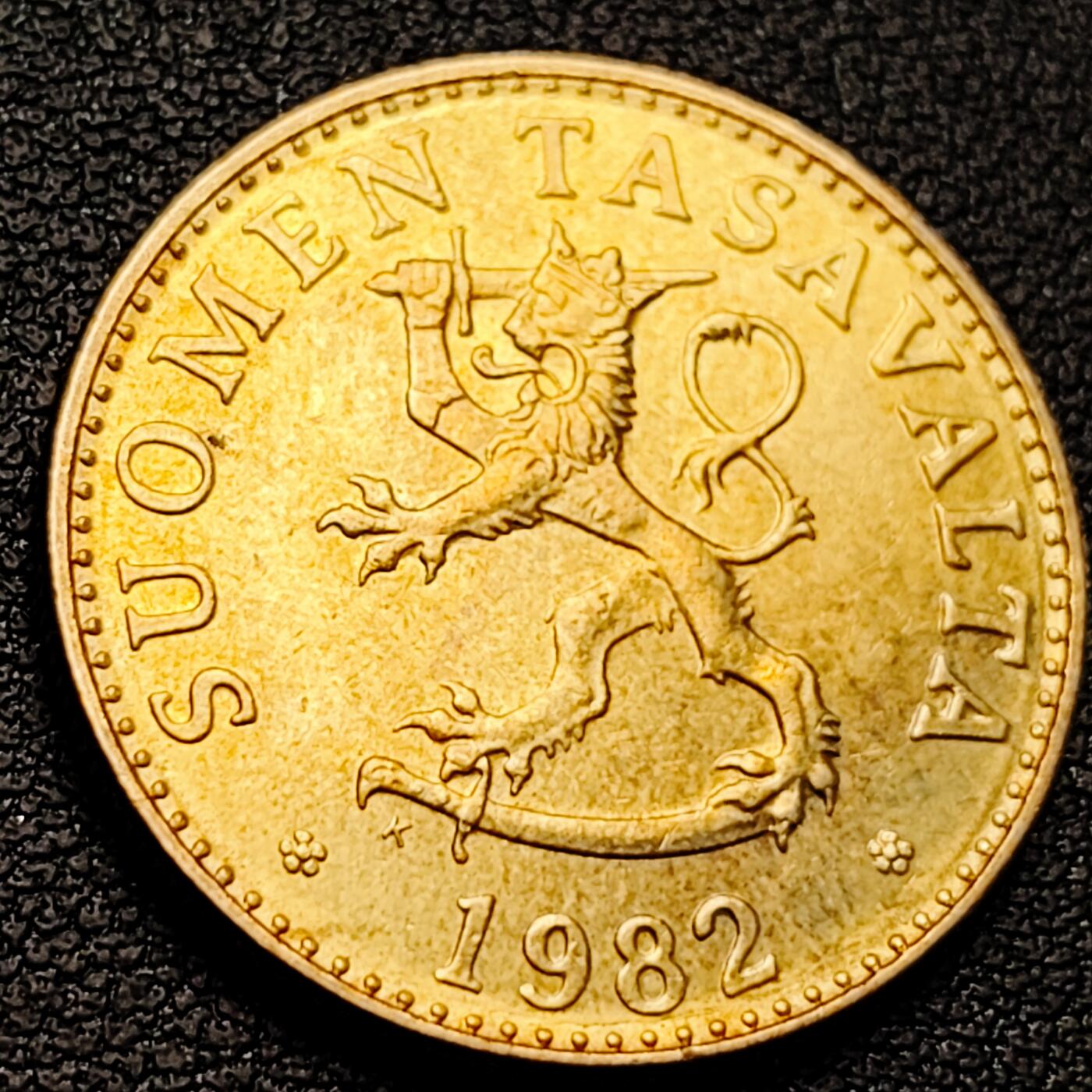 泉币菌-第218场-拍品多 请提前出价 原铜光美品 芬兰50芬尼 1982年 皇冠狮子 欧洲币