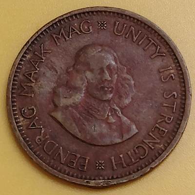 布加迪🐬～世界钱币(上海)🌾第 286 期 /  各国套币和散币 - 南非🇿🇦 1961年 1/2分