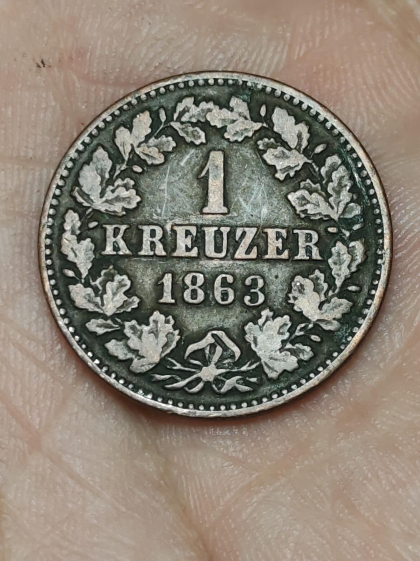 2026年第三十九场(总第二百零八场）外国好品散币场(免佣金) 德意志邦国–拿骚公国1863年1克鲁泽(阿道夫公爵时期第二版)