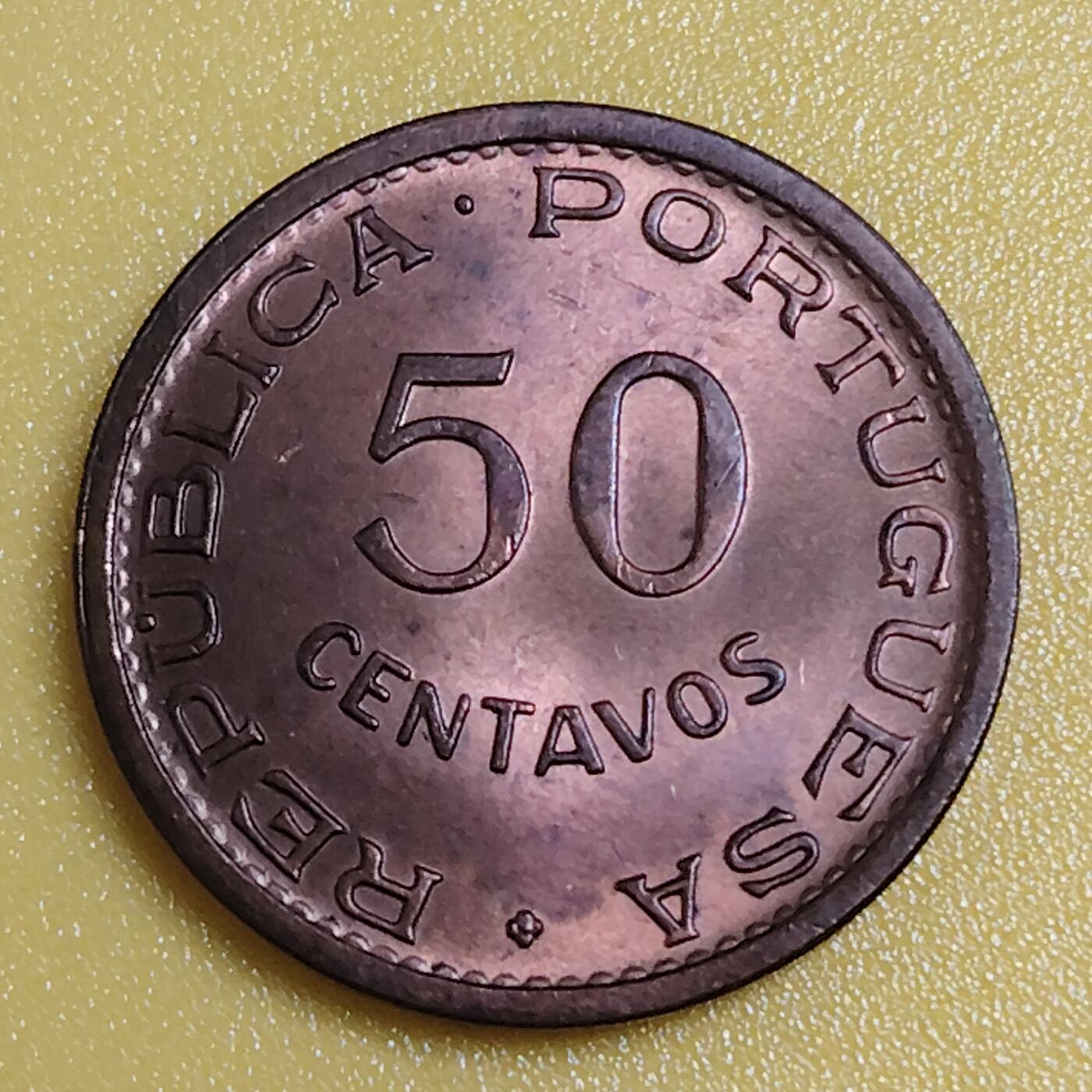 布加迪🐬～世界钱币(上海)🌾第 284 期 /  各国套币和散币 葡属帝汶 1970年 50分