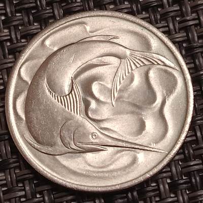 布加迪🐬～世界钱币(上海)🌾第 284 期 /  各国套币和散币 - 新加坡🇸🇬 1967年 20分