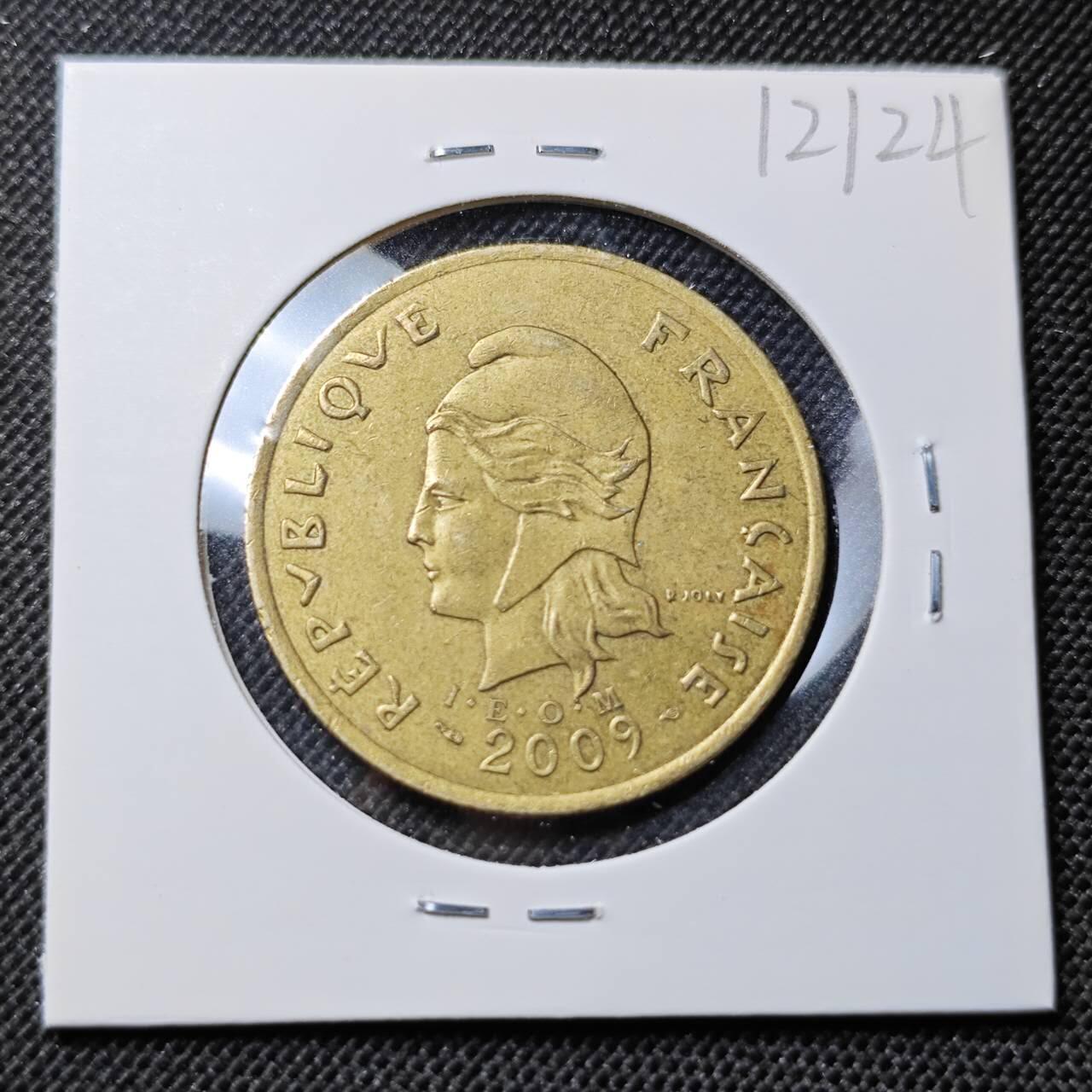 KK钱币收藏小铺  第412期 2月预留时间 周末发货 2009法属波利尼西亚100法郎