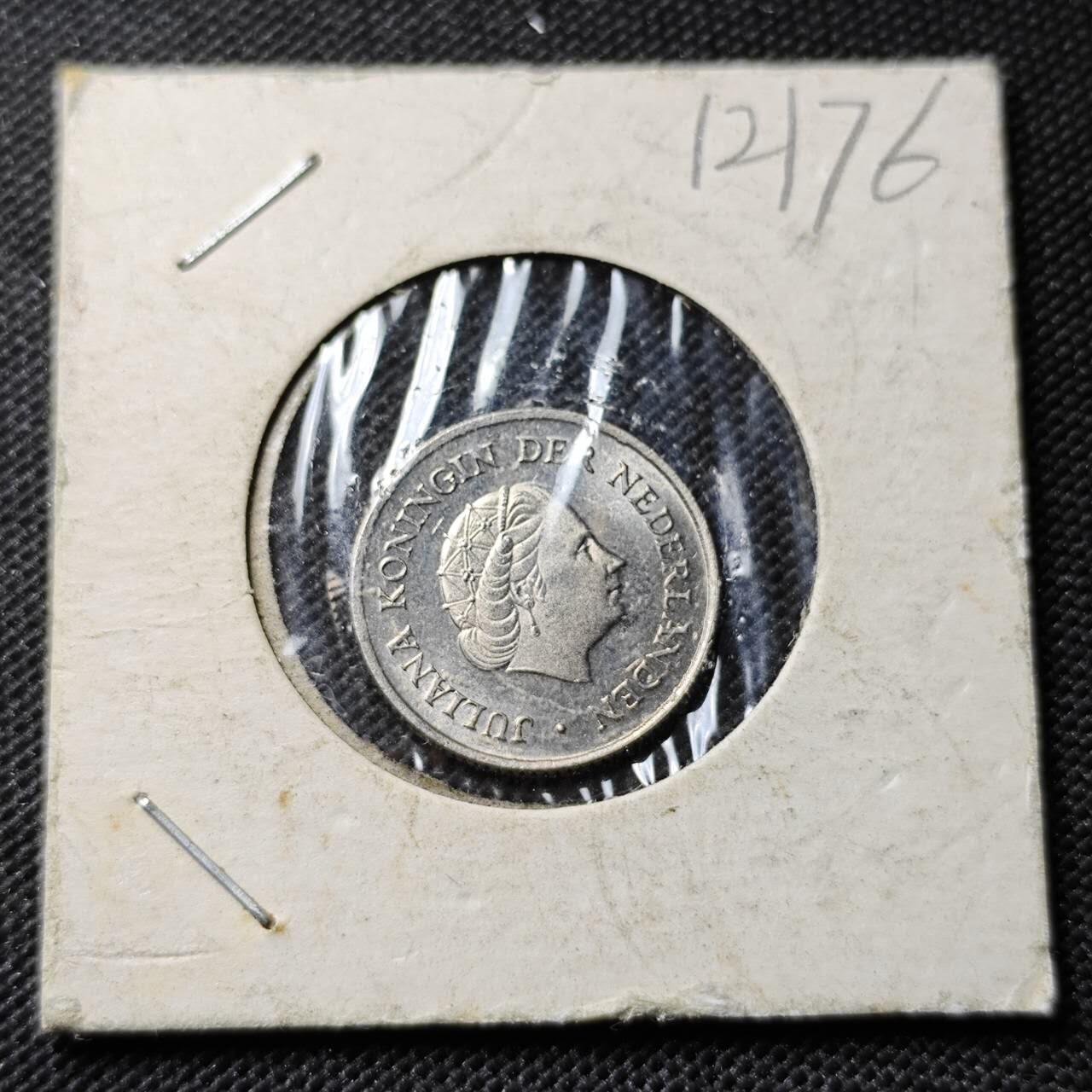 KK钱币收藏小铺  第412期 2月预留时间 周末发货 1975荷兰25分 好品