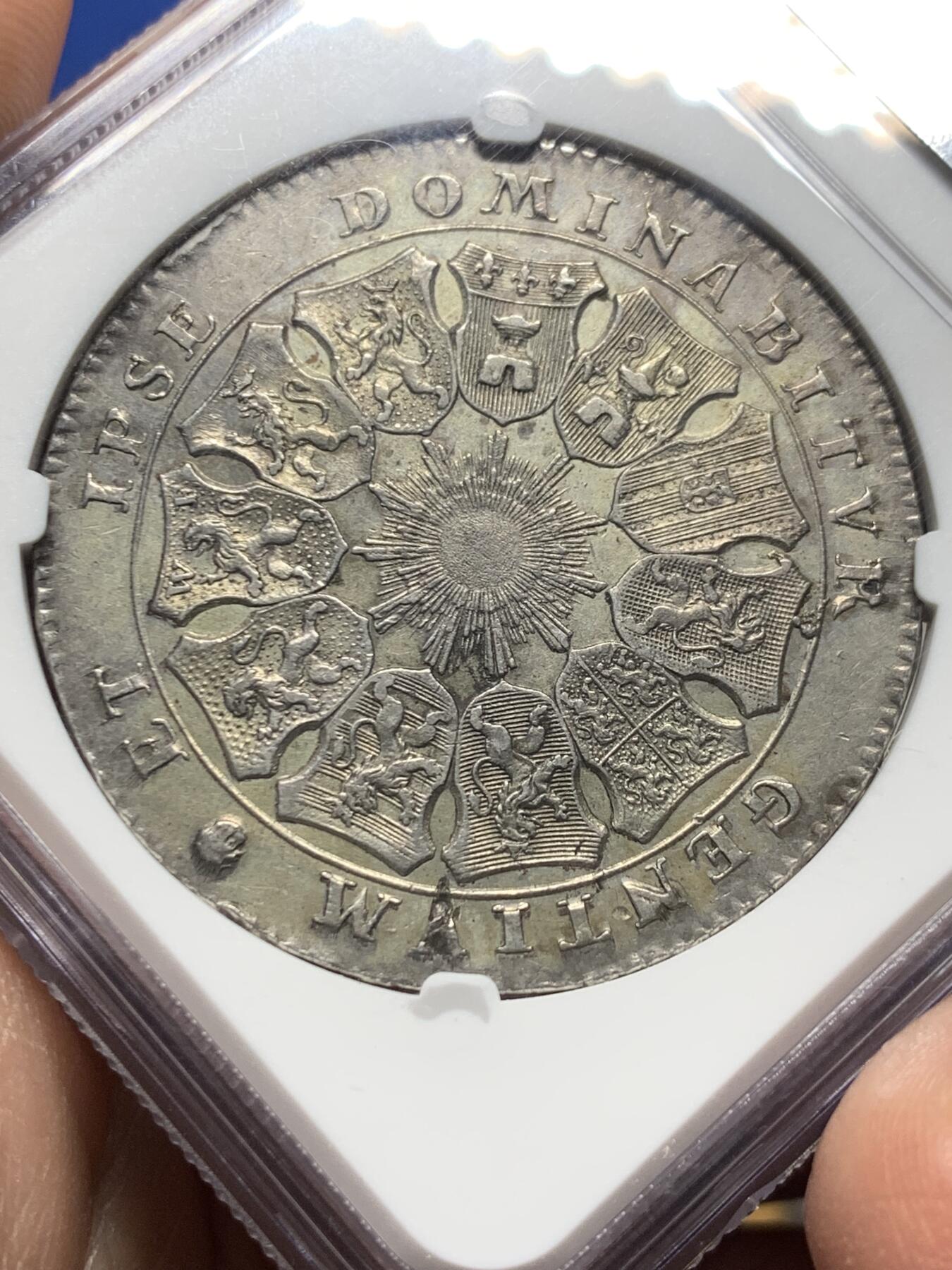 《竞宝斋》第476场 周日，周一 2场连拍 （全场包邮）欢迎送拍 NGC AUD 奥属尼德兰1790年狮子持剑3F大银币