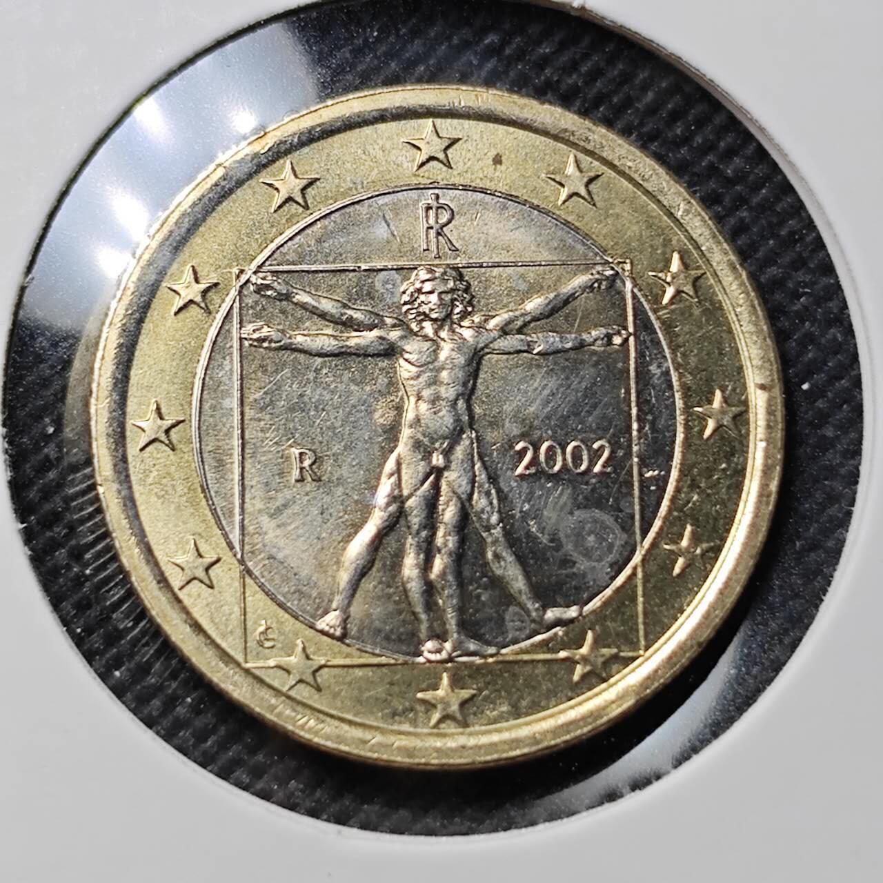 KK钱币收藏小铺  第412期 2月预留时间 周末发货 2002意大利1欧元 好品