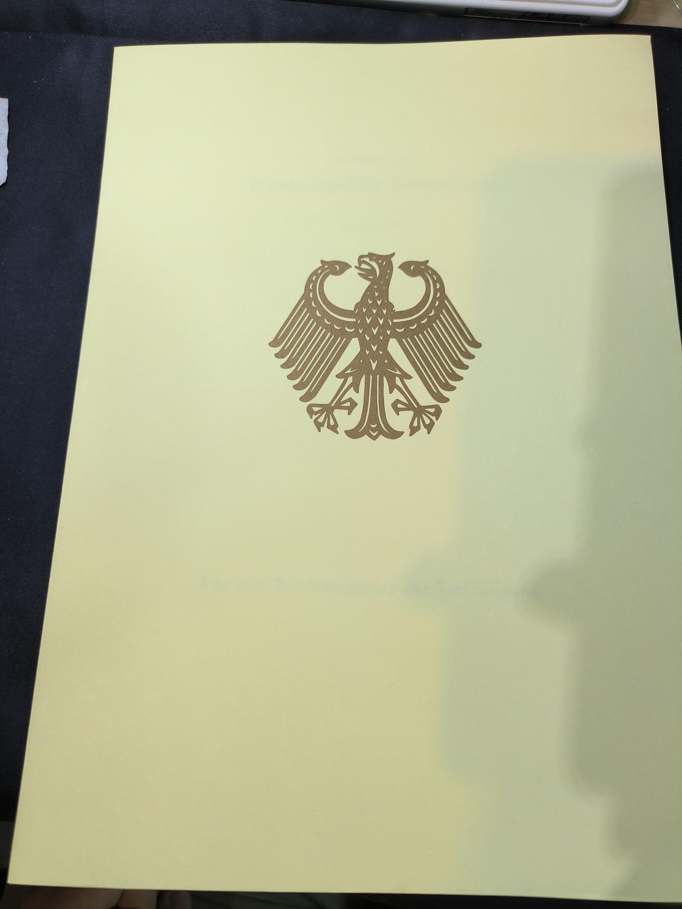 云宸嘉赏-勋臻文献佳藏优品精选场次（低佣 转发佣金红包） 联邦德国国防军汉斯·舒尔茨（Hans Schulz）空军少校任命书 