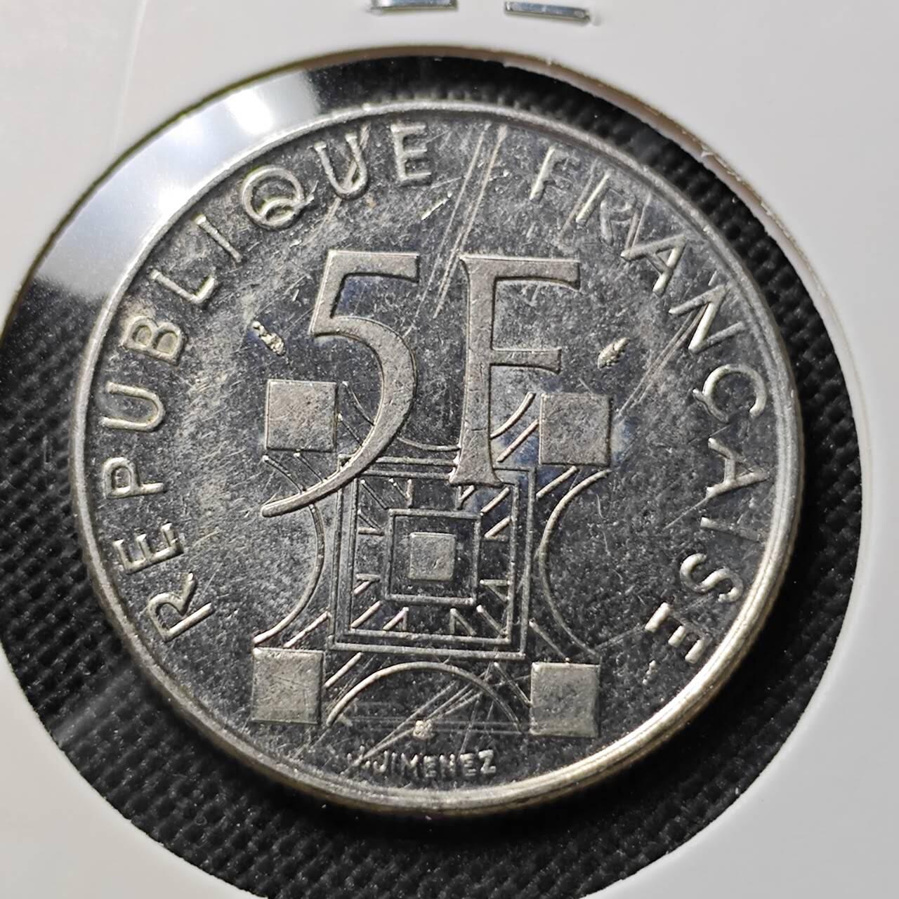 KK钱币收藏小铺  第412期 2月预留时间 周末发货 1989法国5法郎 纪念币