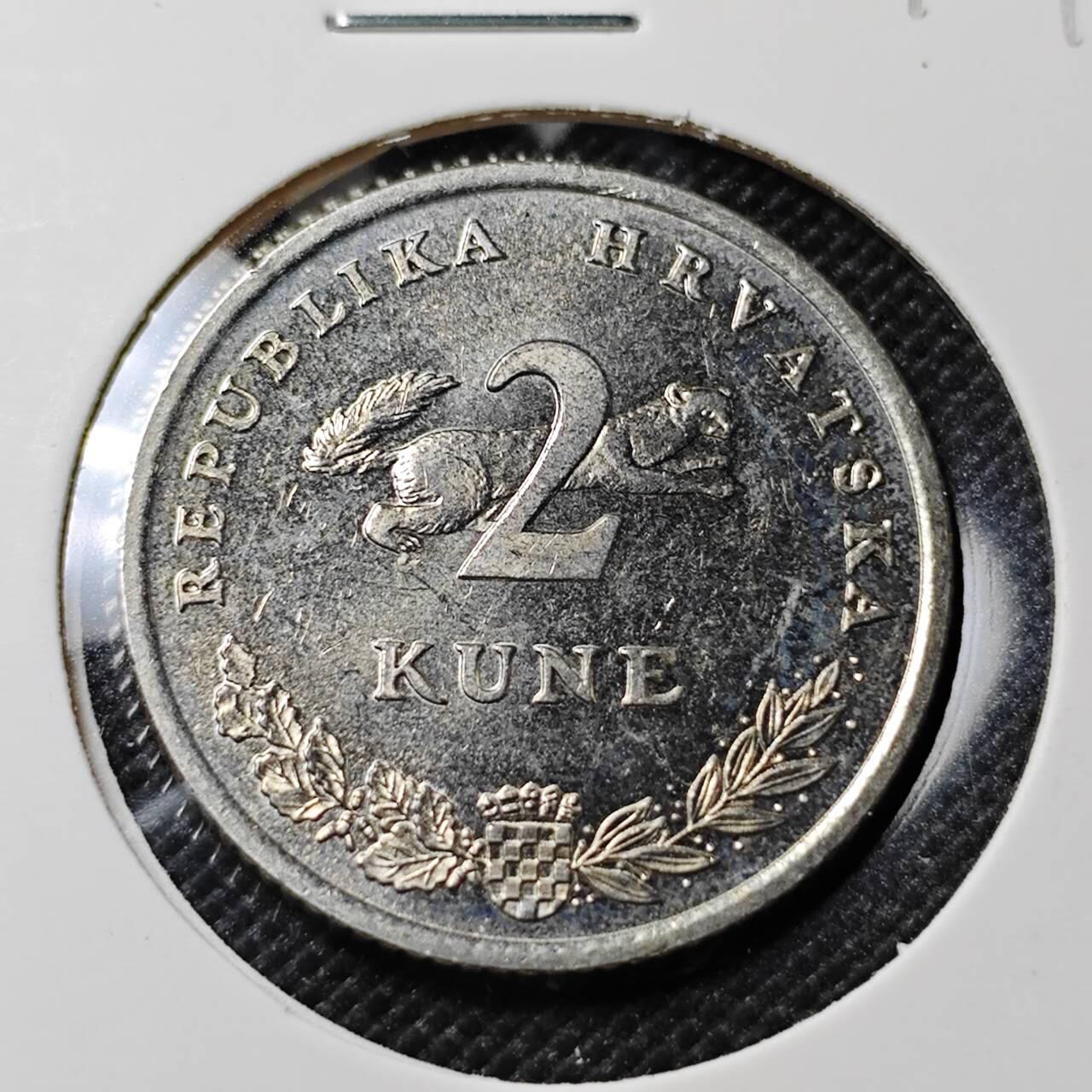 KK钱币收藏小铺  第412期 2月预留时间 周末发货 1994克罗地亚2库纳 偶年份少见