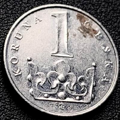 泉币菌-第218场-拍品多 请提前出价 - 捷克1克朗硬币 双尾狮