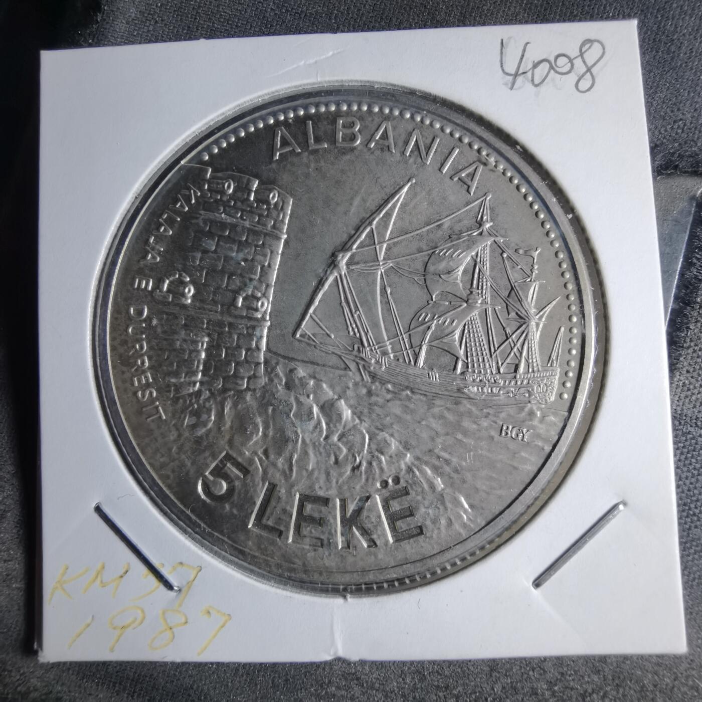 沼泽如烟--第1040场 阿尔巴尼亚1987年5列克纪念币
