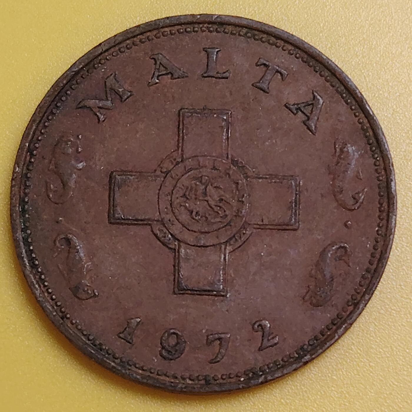 布加迪🐬～世界钱币(上海)🌾第 286 期 /  各国套币和散币 马耳他🇲🇹 1972年 1分