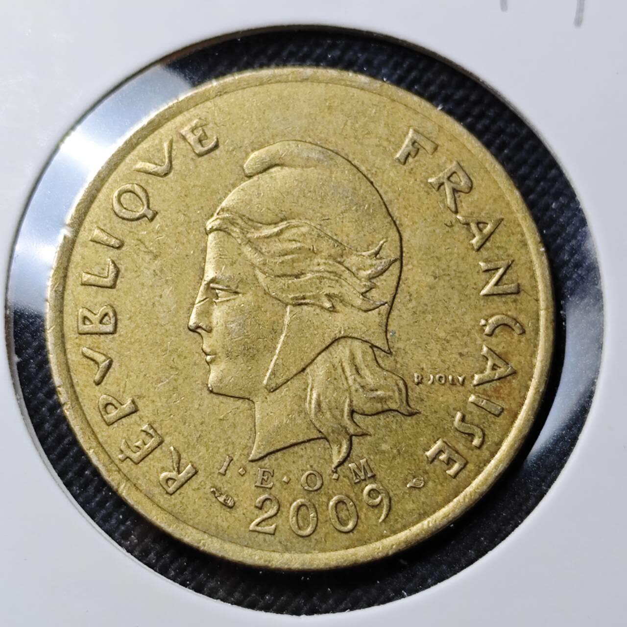 KK钱币收藏小铺  第412期 2月预留时间 周末发货 2009法属波利尼西亚100法郎