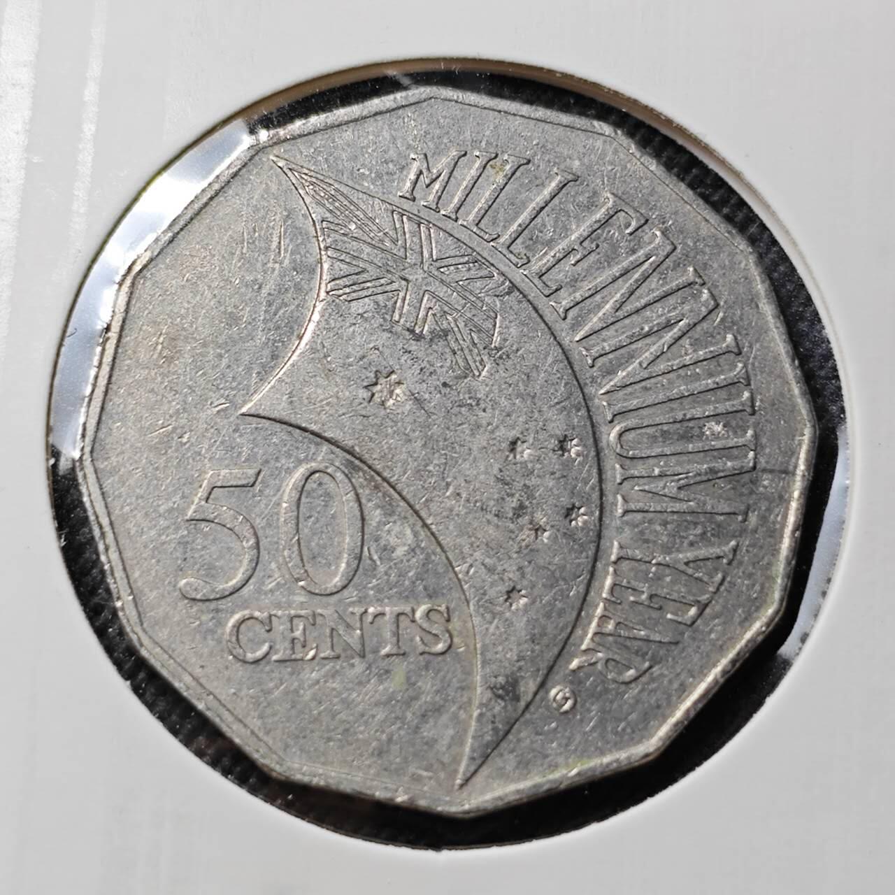 KK钱币收藏小铺  第412期 2月预留时间 周末发货 2000澳大利亚50分 纪念币