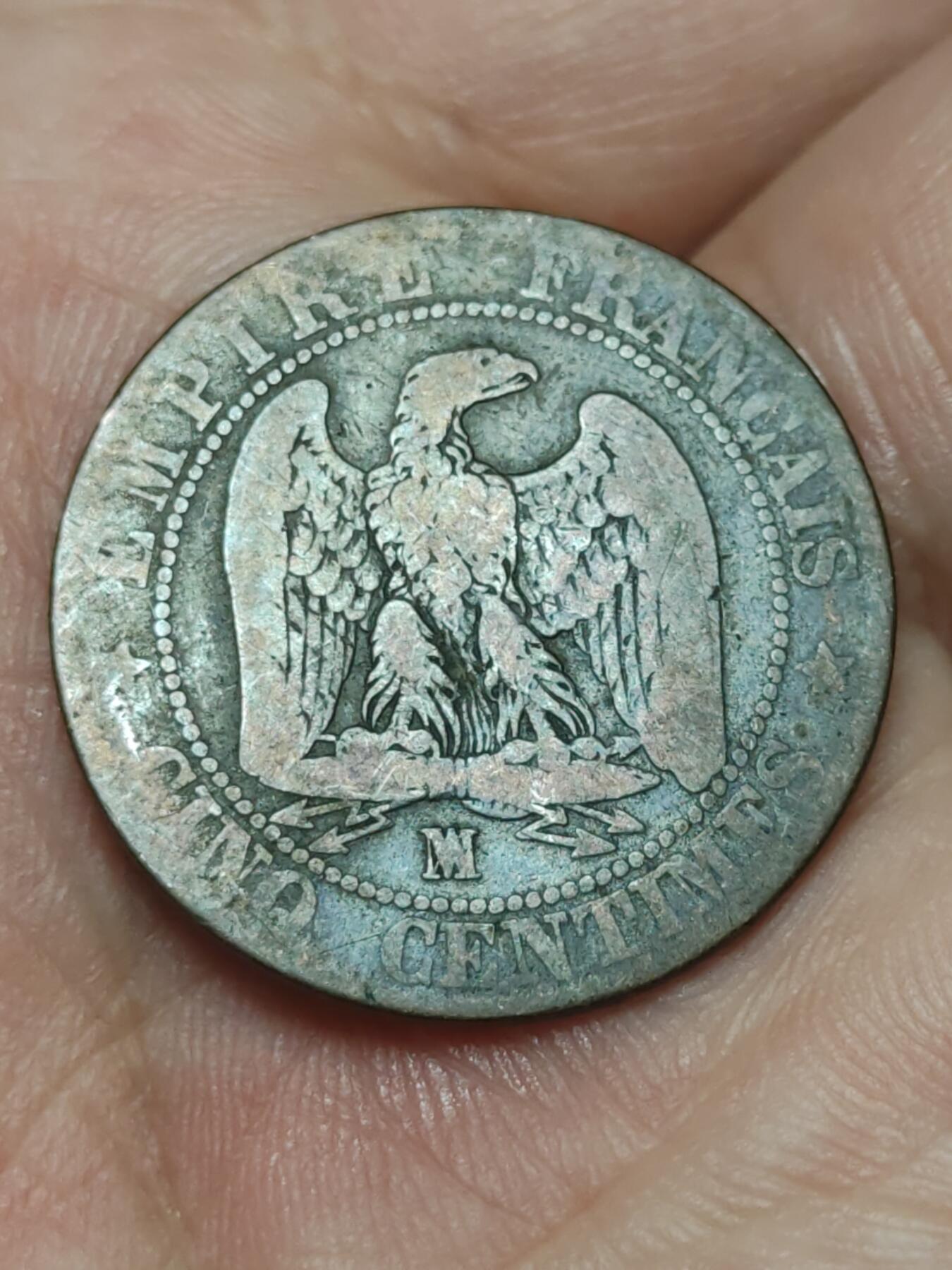 2026年第三十九场(总第二百零八场）外国好品散币场(免佣金) 法兰西第二帝国1855年5生丁(拿破仑三世第一版，MA标马赛造)