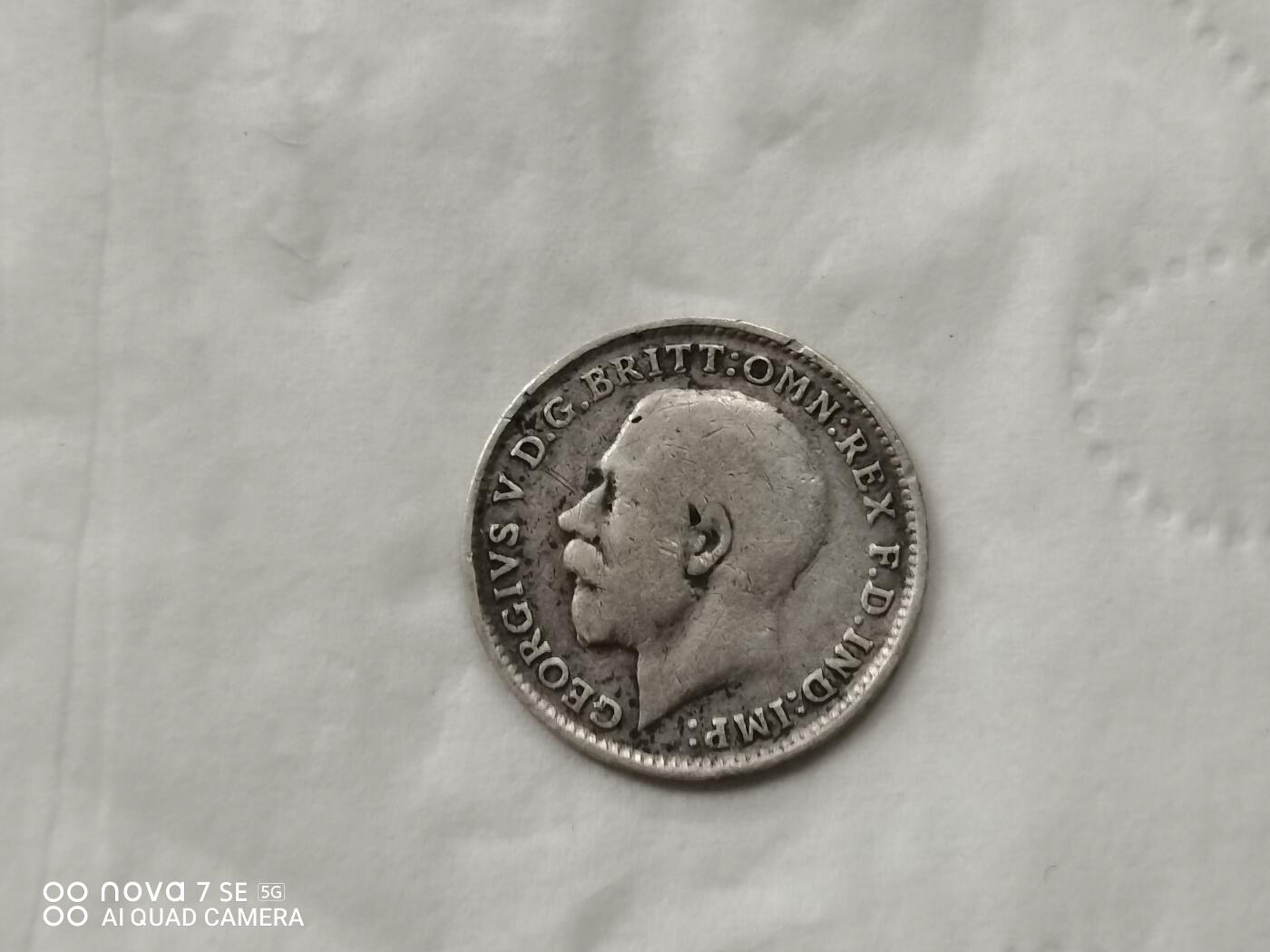 银币 1917年英国三便士小银币