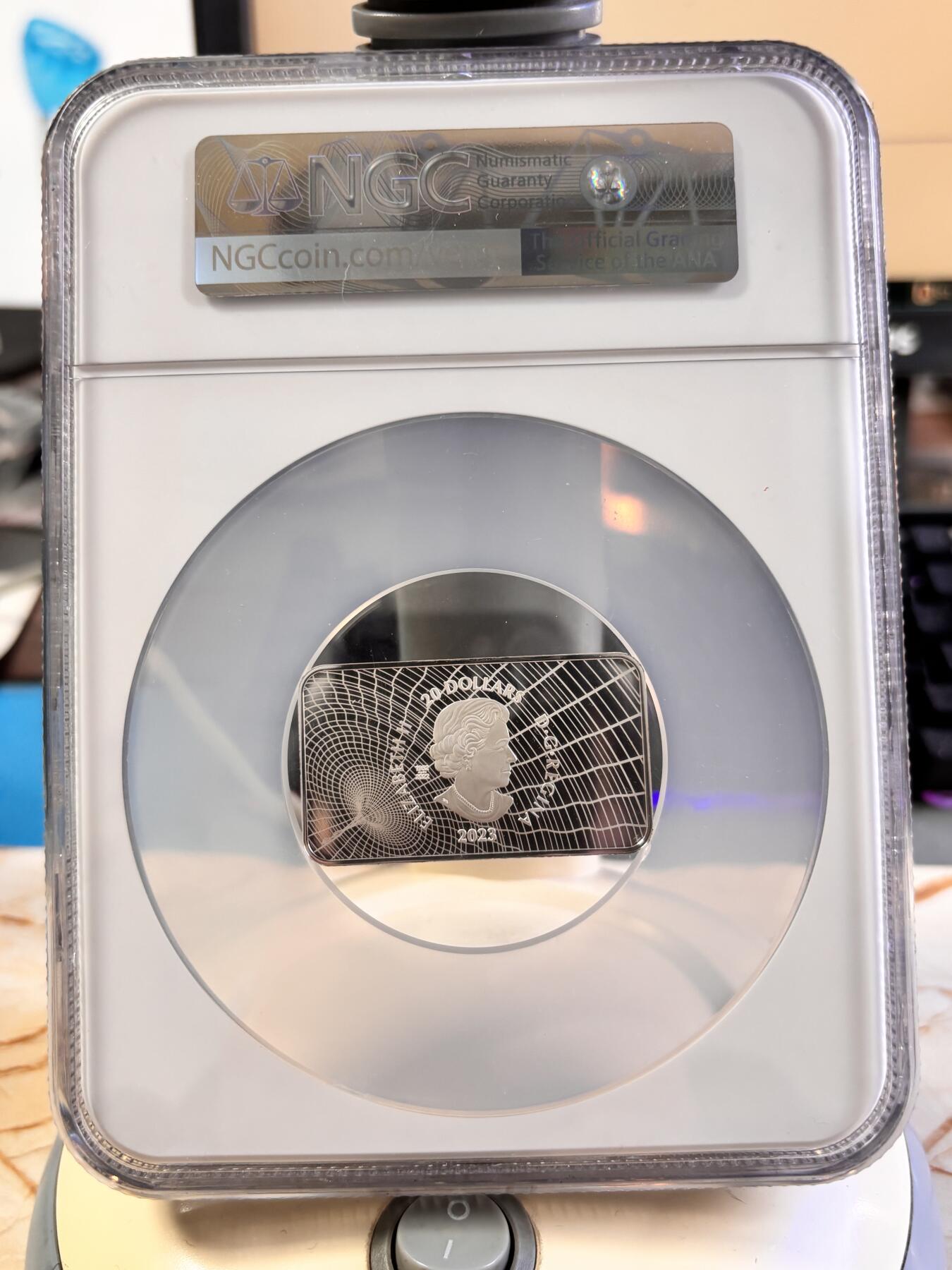 第196期拍卖 加拿大2023年UFO不明飞行物邓肯事件银币NGC-PF70，9999银，发行7500枚