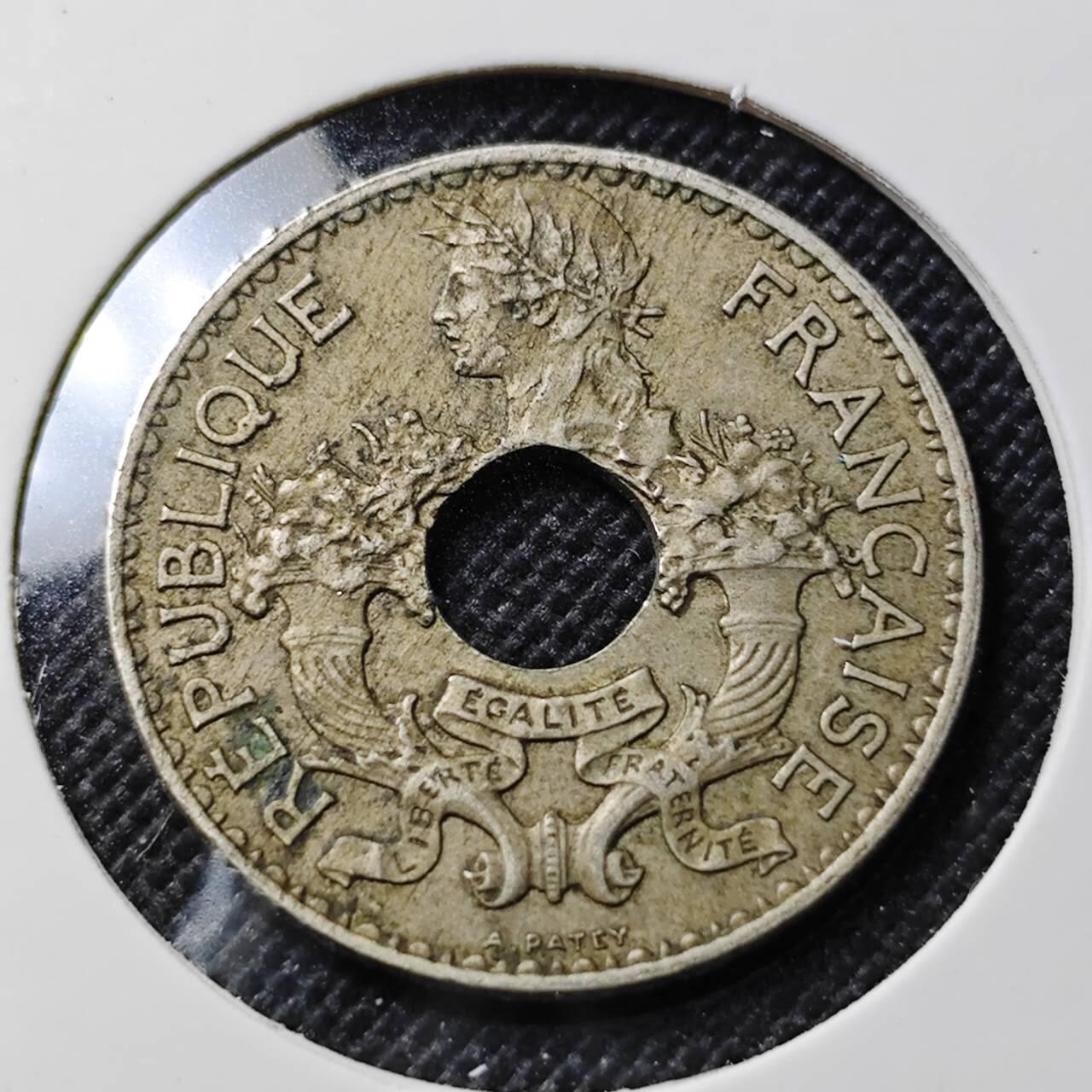 KK钱币收藏小铺  第412期 2月预留时间 周末发货 1939法属印度支那5分